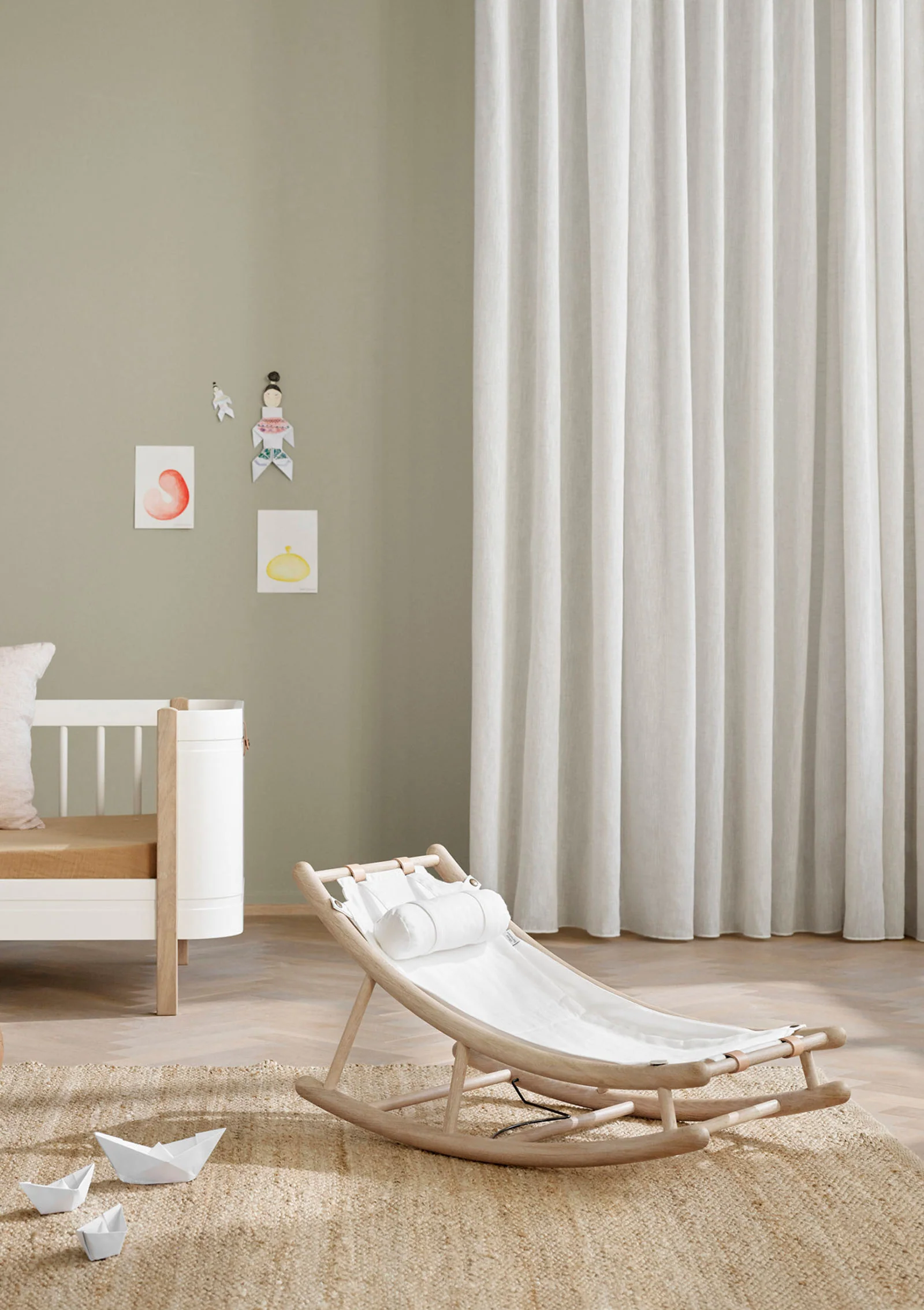 2025 Hamaca para niño pequeño 'Wood' roble / blanco