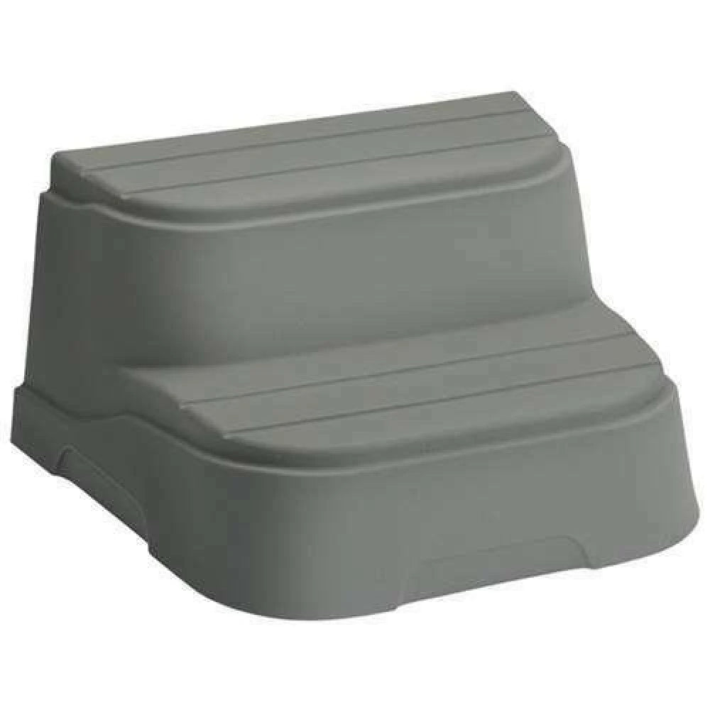 LifeSmart 2 Step Non Slip Square Spa Hot Tub Straight Steps, Taupe (Used)