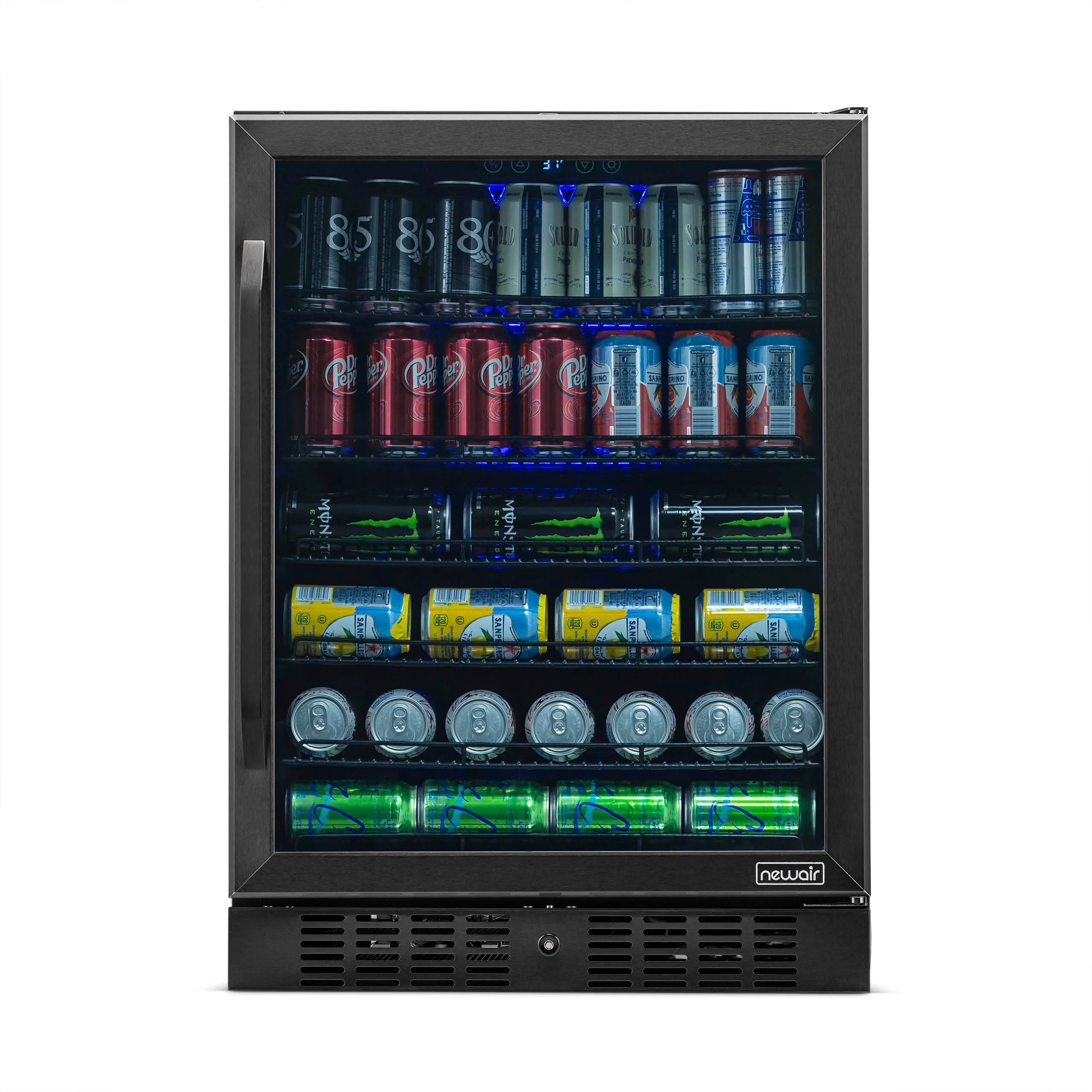2025 Refrigerador Empotrable Newair® de 177 Latas – 24” – Acero Inoxidable Negro