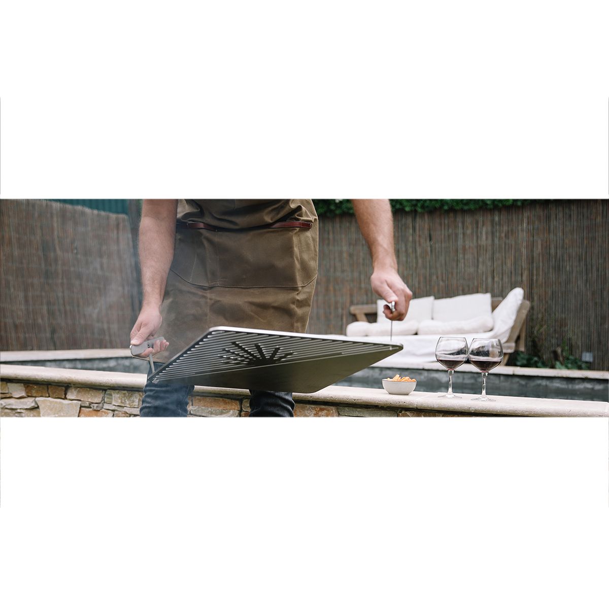 Krak Brasero De Leña + Parrilla 79x69cm - Levant + Grille Fleur De Rouille