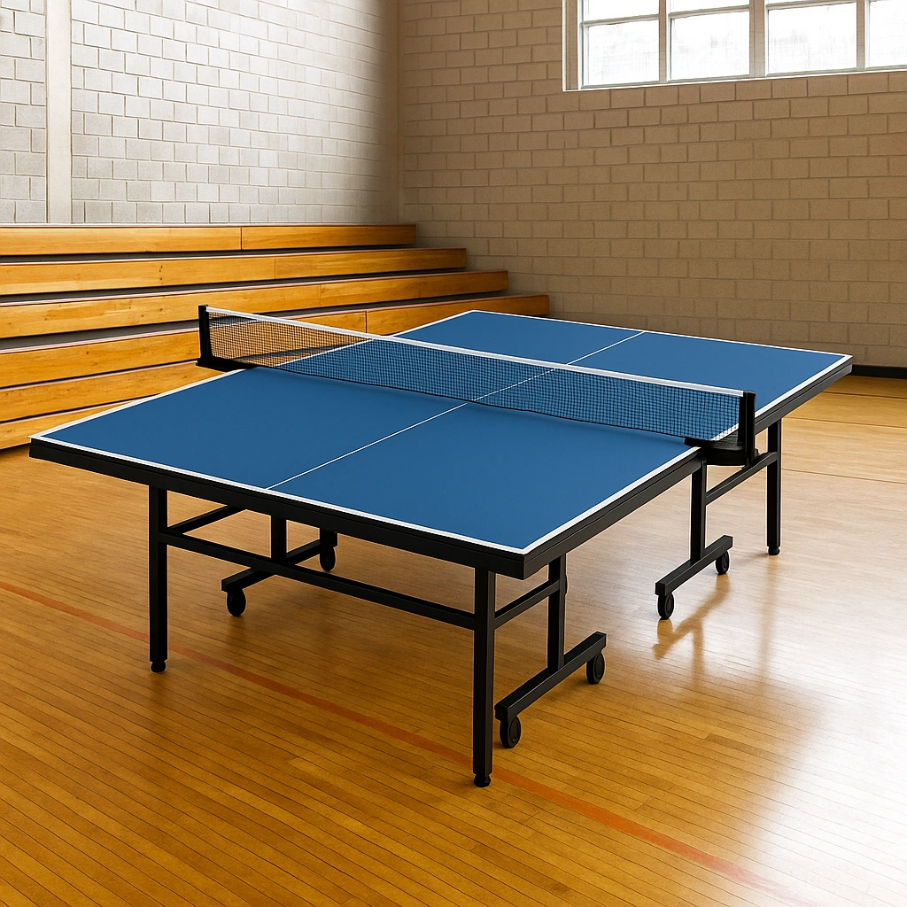 Mesa de ping pong de acero azul/negro para interior y exterior 274x152.5x76 cm