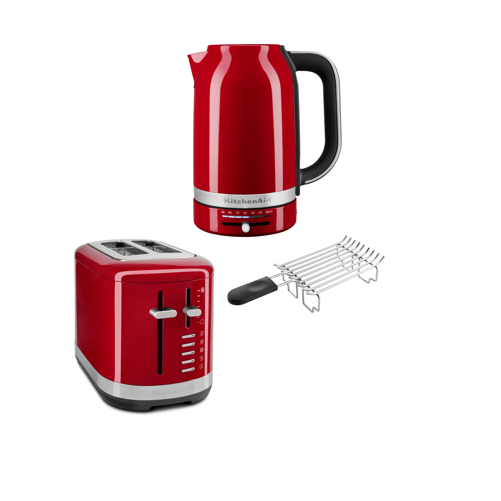 2025 Set de desayuno KitchenAid con hervidor 5KEK1701. tostadora de 2 ranuras 5KMT2109 y calentador de pan