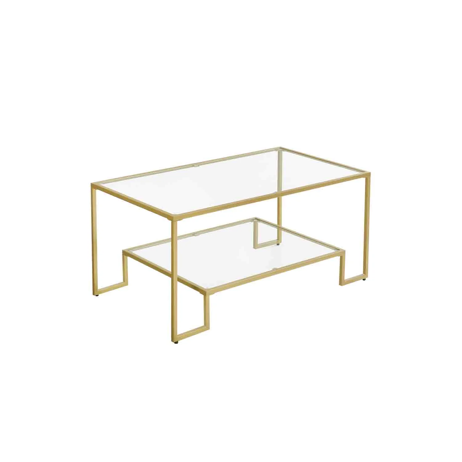 Mesa de Centro de Vidrio con Almacenamiento Superficie de Vidrio Templado