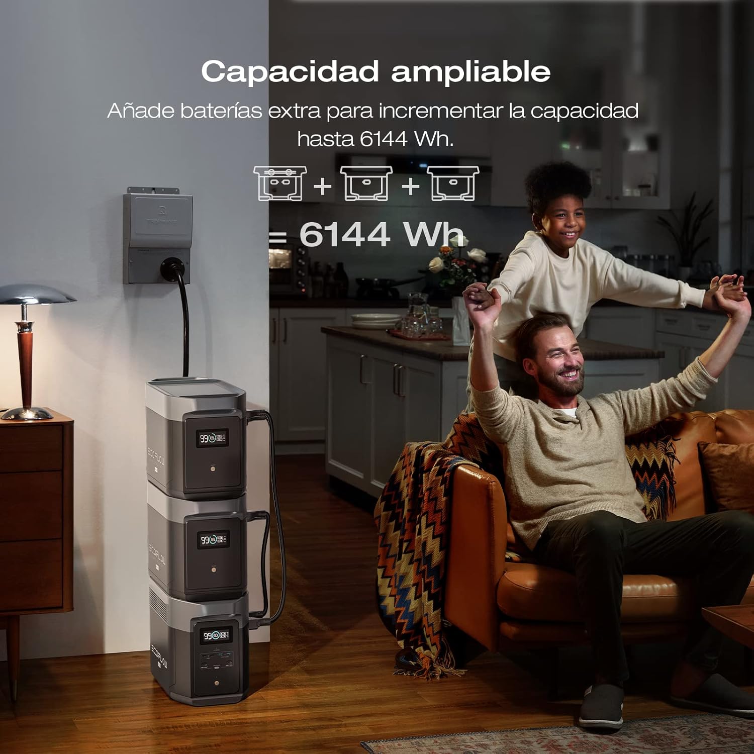 EcoFlow DELTA 2 Max Portable Power Station, 2048Wh, 3000 AC Cycles LFP Battery 80% Charge in 53mins, Power Up to 3100W Quiet Solar Generator for Home/Caravan/Camping