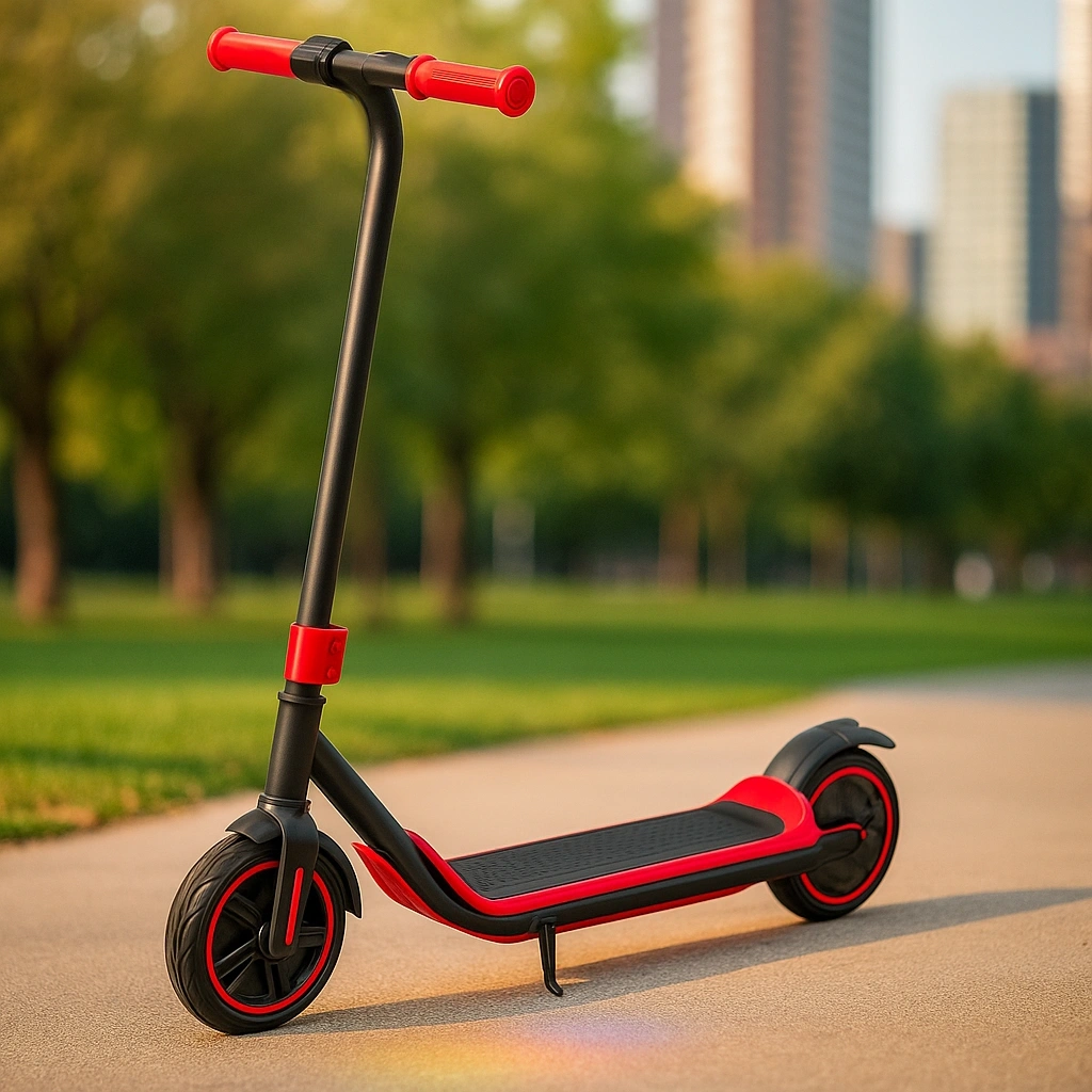 Patinete para niños con manillar ajustable Rojo/Negro Aluminio para exteriores