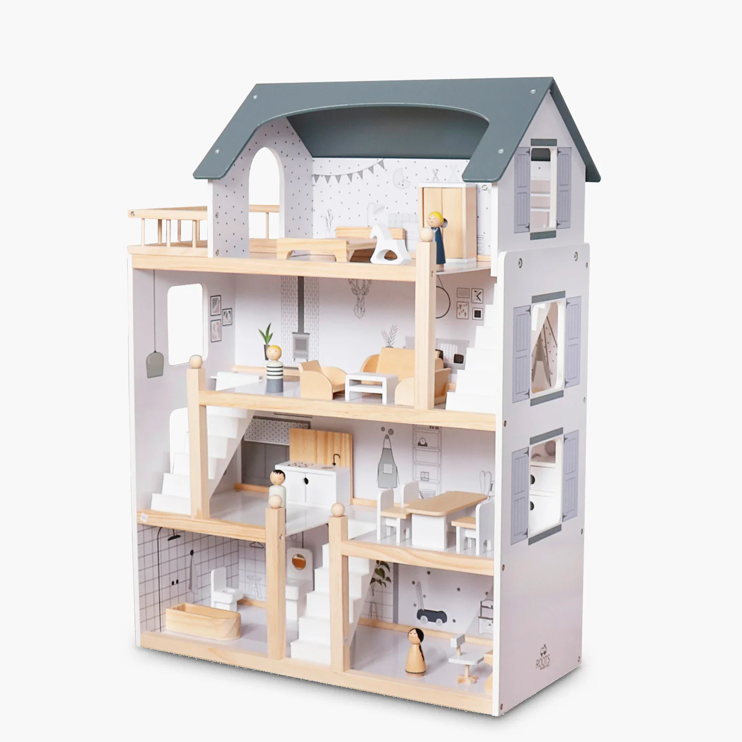 2025 Casita de Muñecas Infantil de Madera Agustina Multicolor