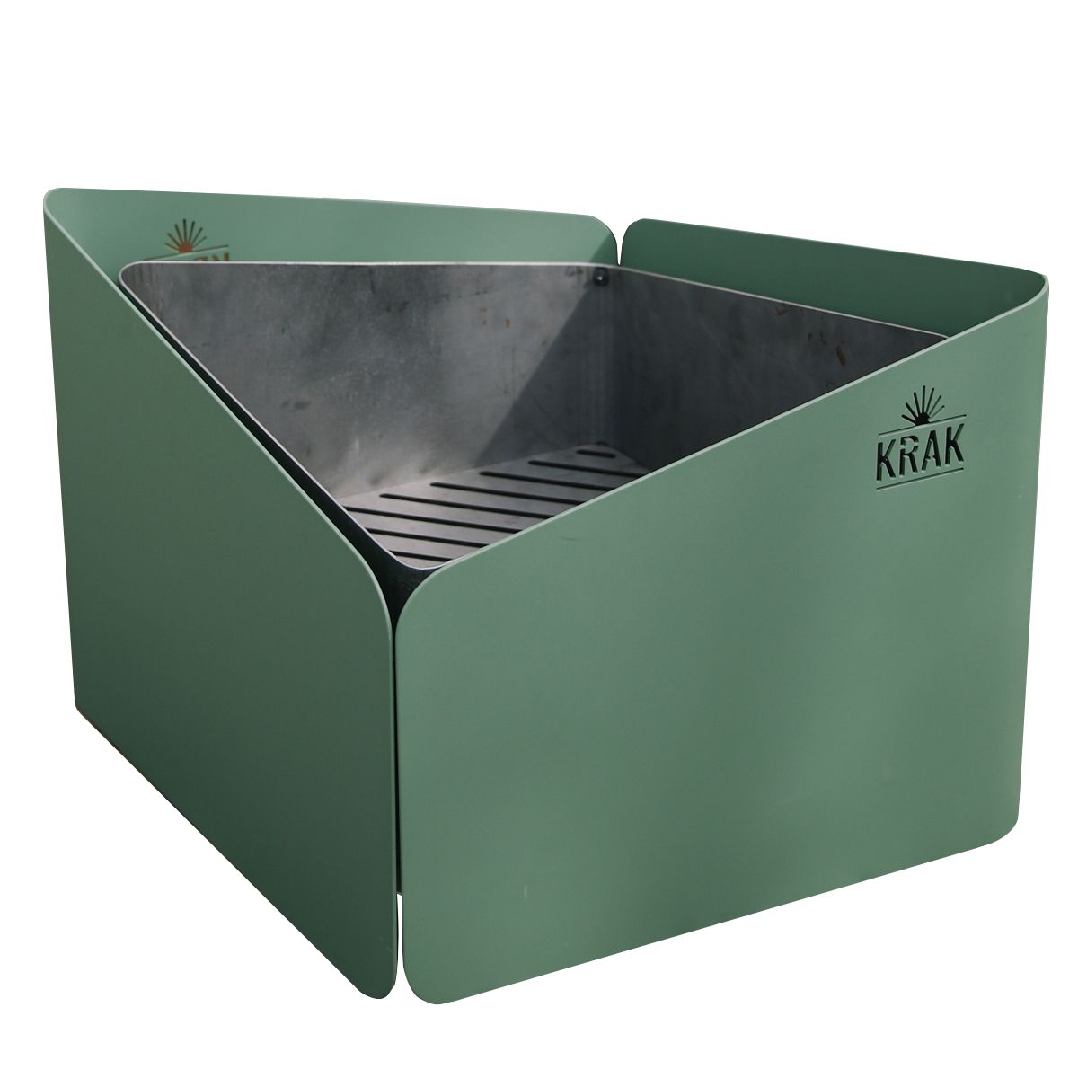 Krak Brasero 3 En 1 Verde Provenzal - Levant + Grille + Plateau Vert Provence