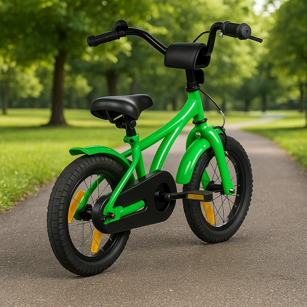 Bicicleta infantil verde, apta para niños, material resistente - LqjRWBNM97gs