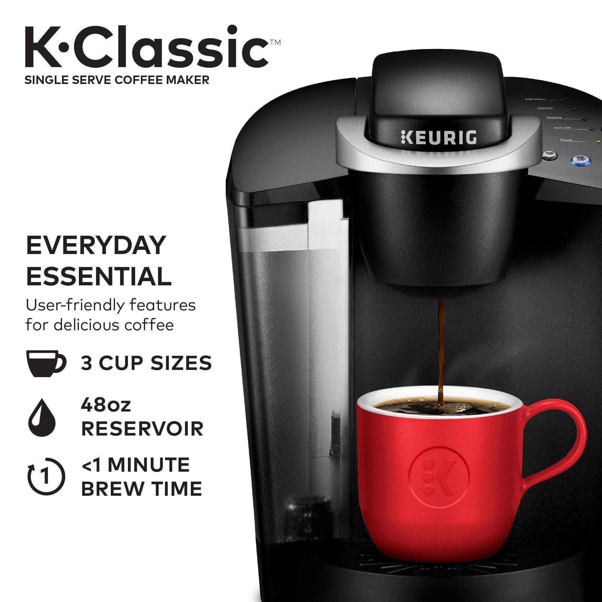 Cafetera Keurig K-Classic de Una Taza K-Cup, Negra