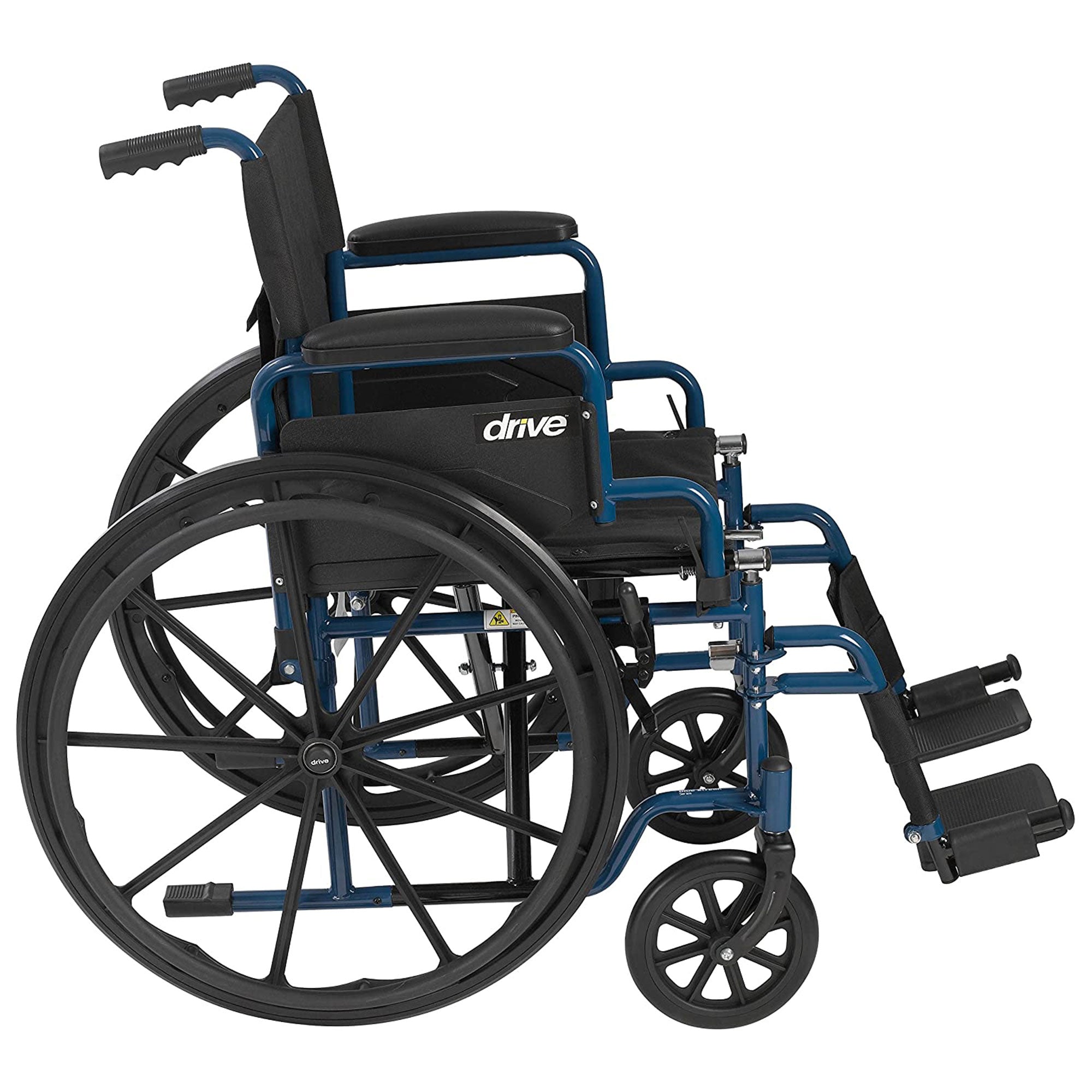 2025 Silla de ruedas plegable y liviana Drive Medical Blue Streak con asiento de 20 pulgadas de ancho