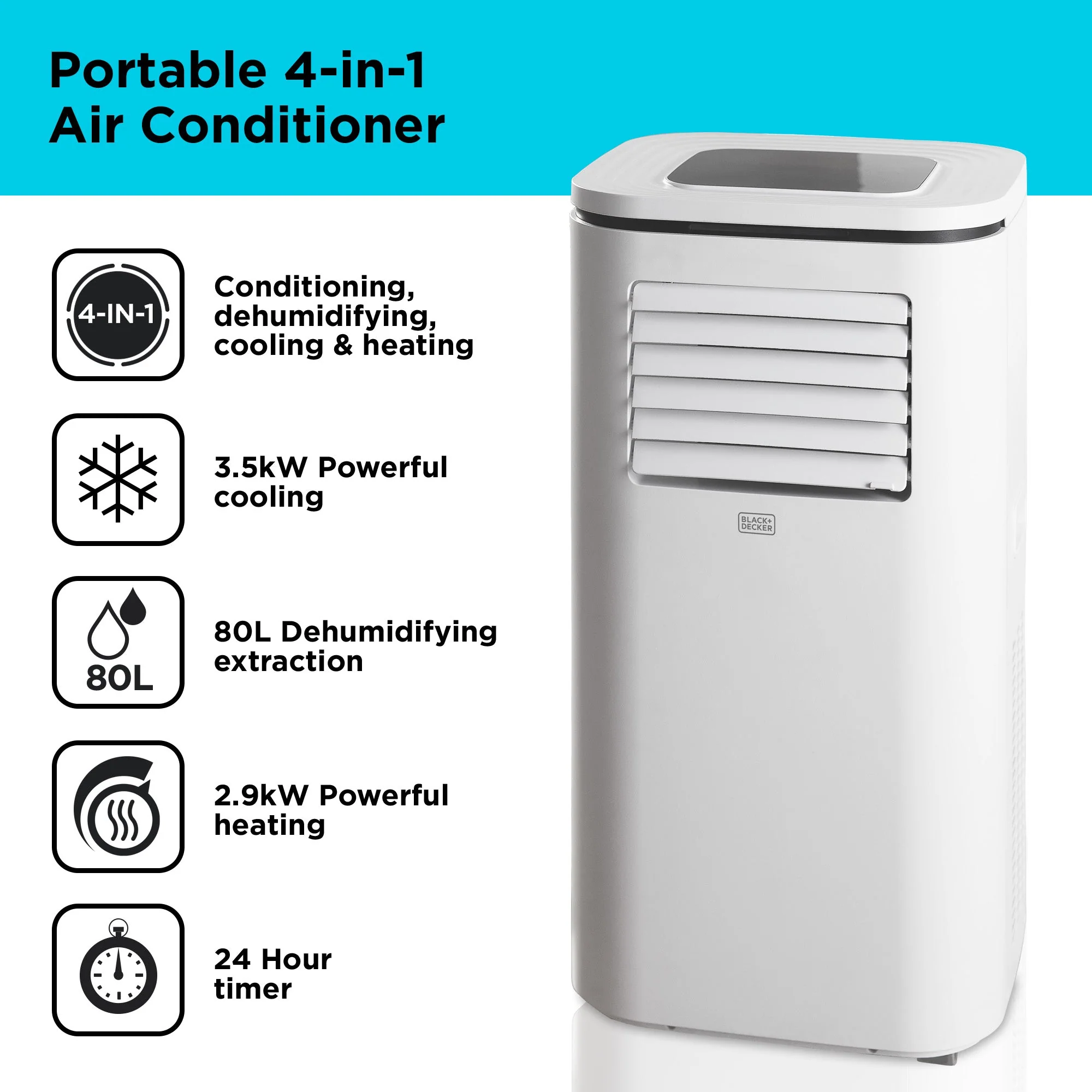 Aire Acondicionado Portátil 4 en 1 12000 BTU Black+Decker BXAC40011GB