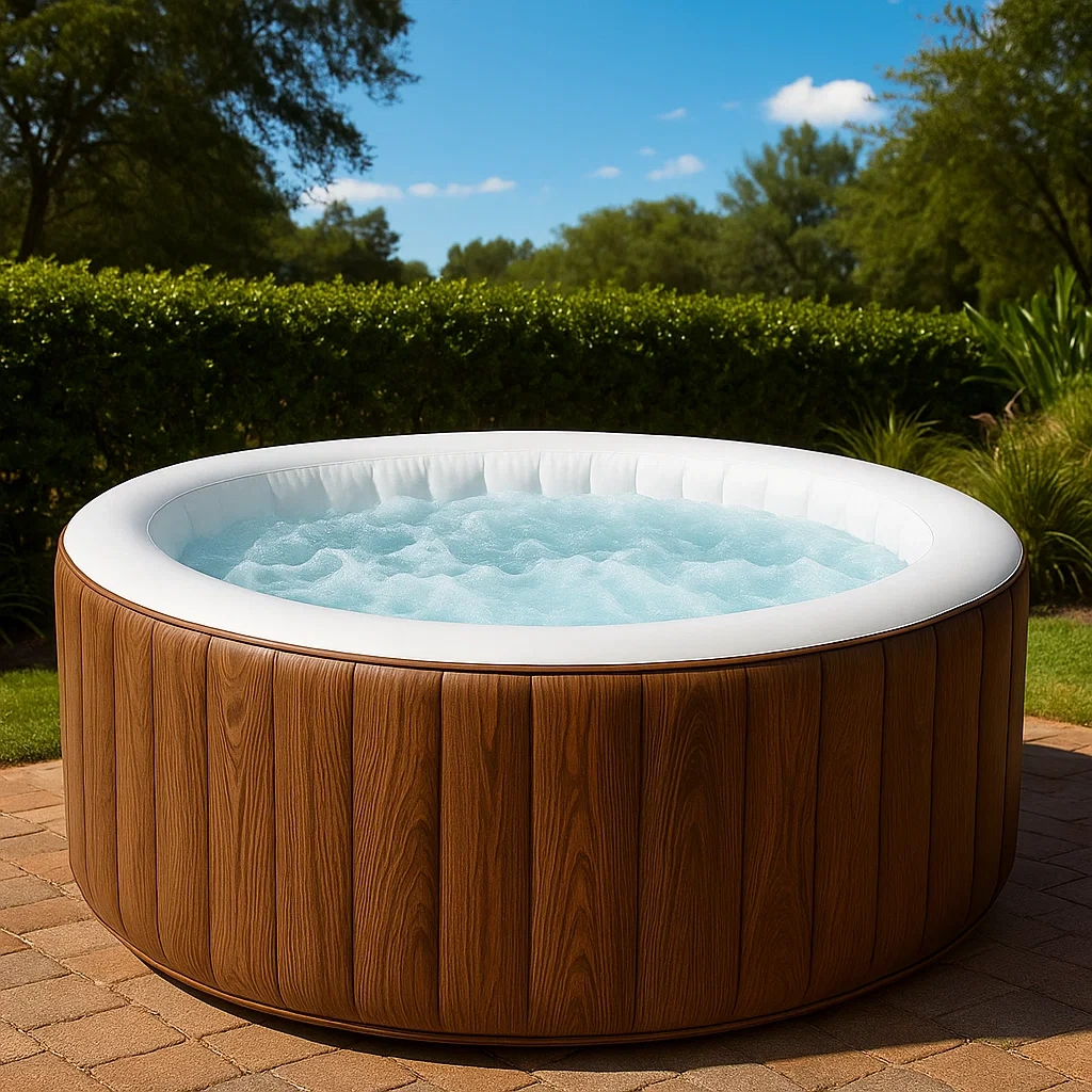 Spas hinchables 178x178x70 cm, 4 plazas, color beige/ blanco dchXilJ314bg