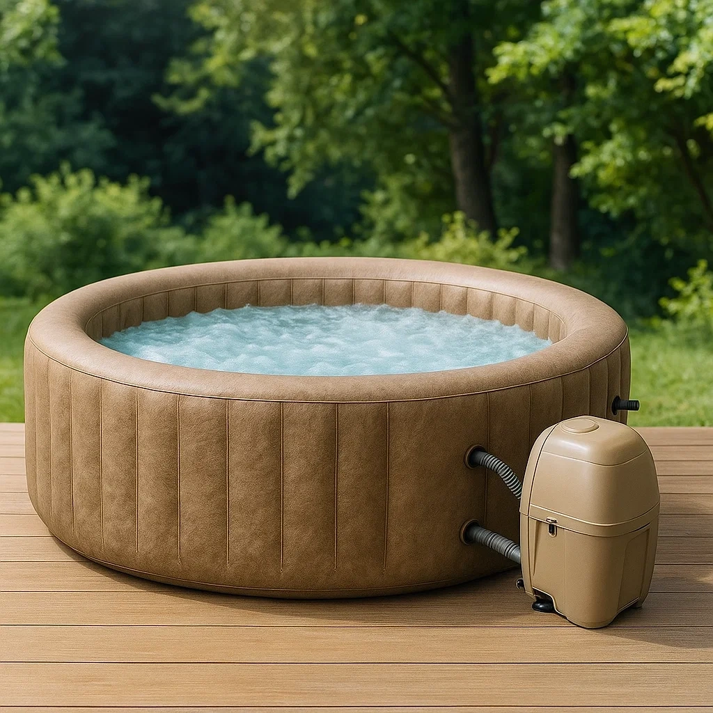 Spas hinchables 196x196x71 cm 4 personas redondo marrón claro CMvcjkh331zt