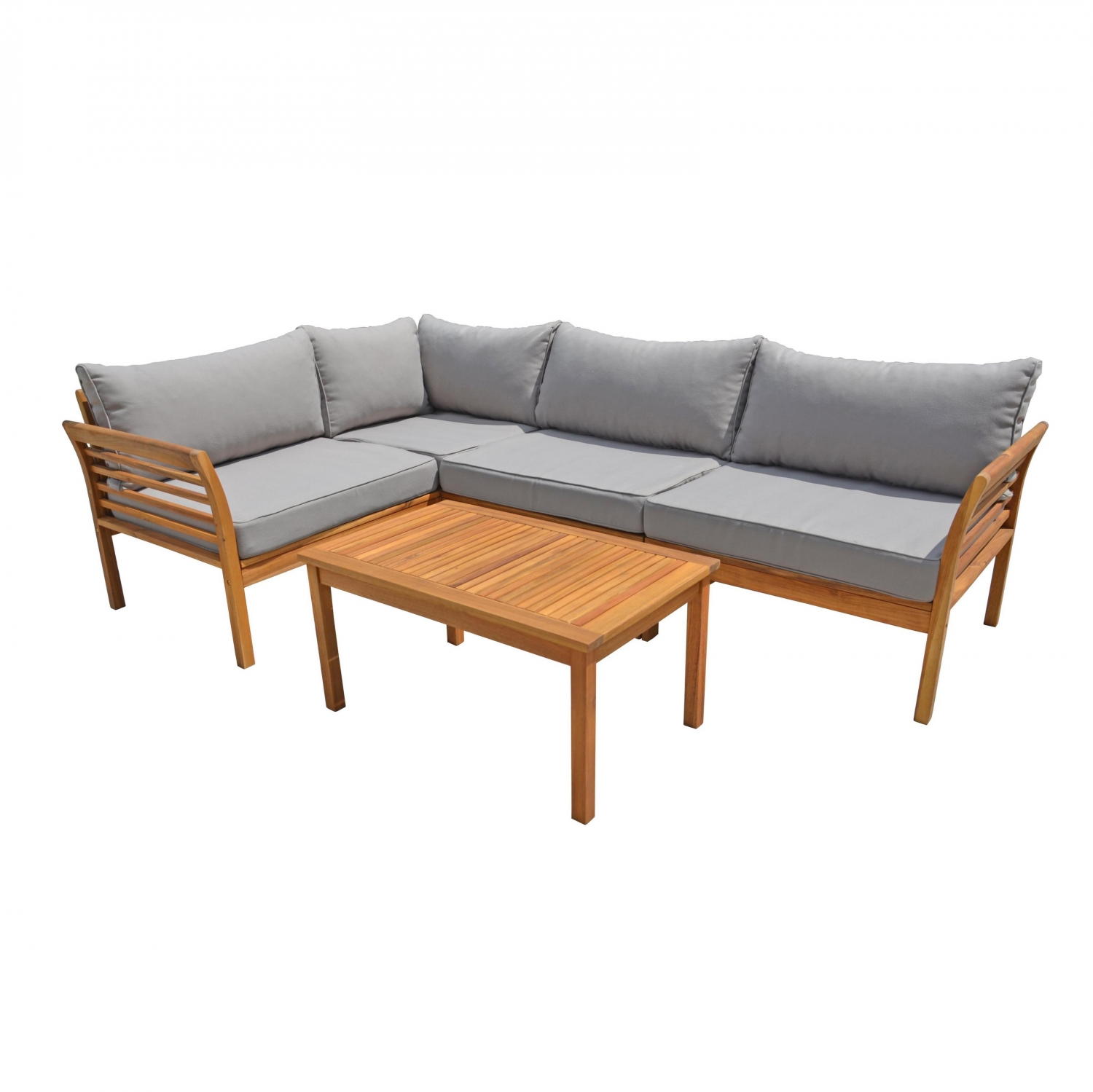 Conjunto de Jardín Rinconera + Mesa de Madera de Acacia, Bali