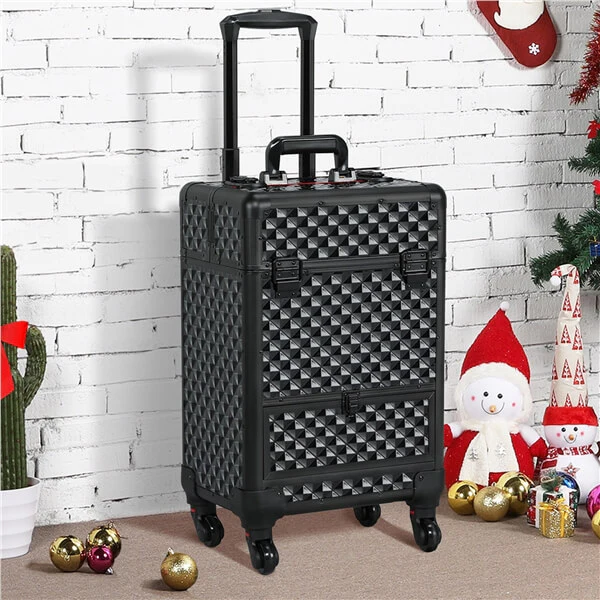 Maleta de Maquillaje Yaheetech Negra 55,5 cm (21,8 pulgadas)