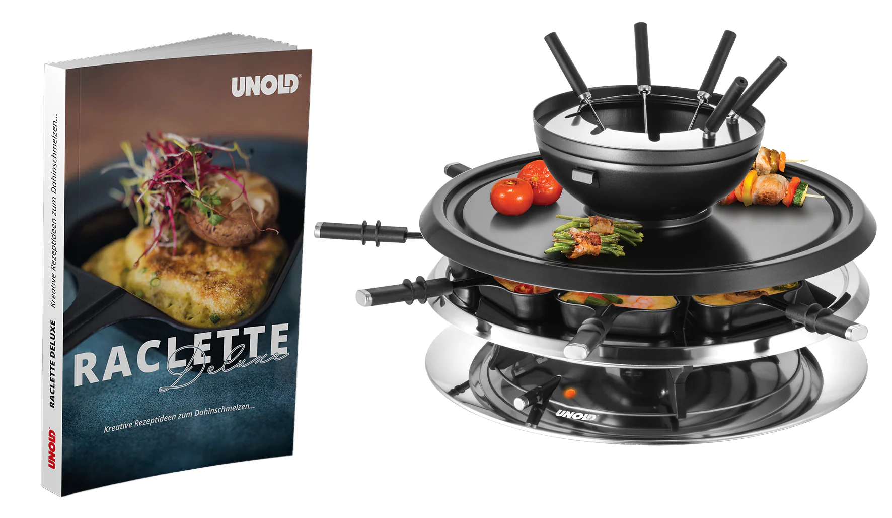 2025 Raclette Multi 4 en 1 con libro de recetas