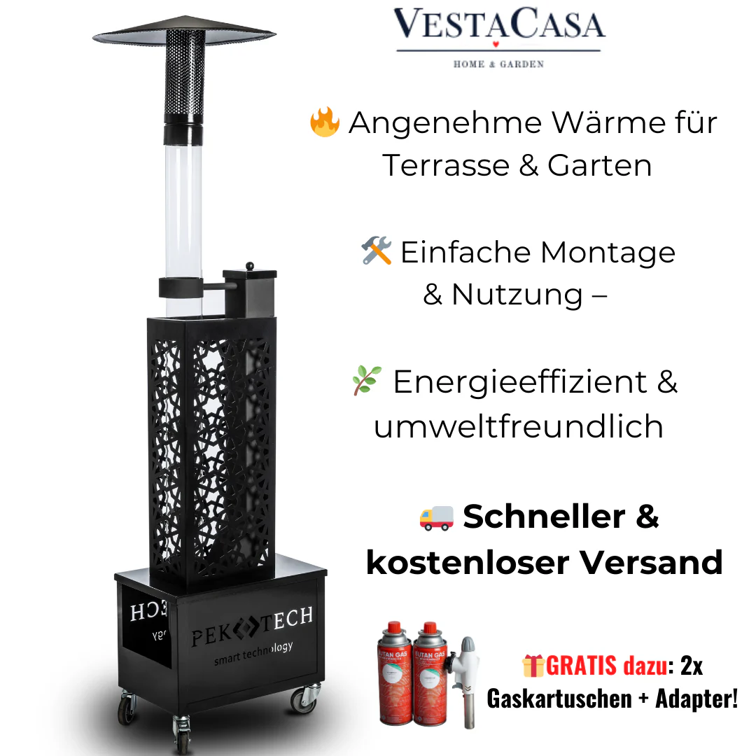 2025 Pektech Pelviva – Calefactor Premium de Pellets para Jardín. Terraza y Uso Profesional