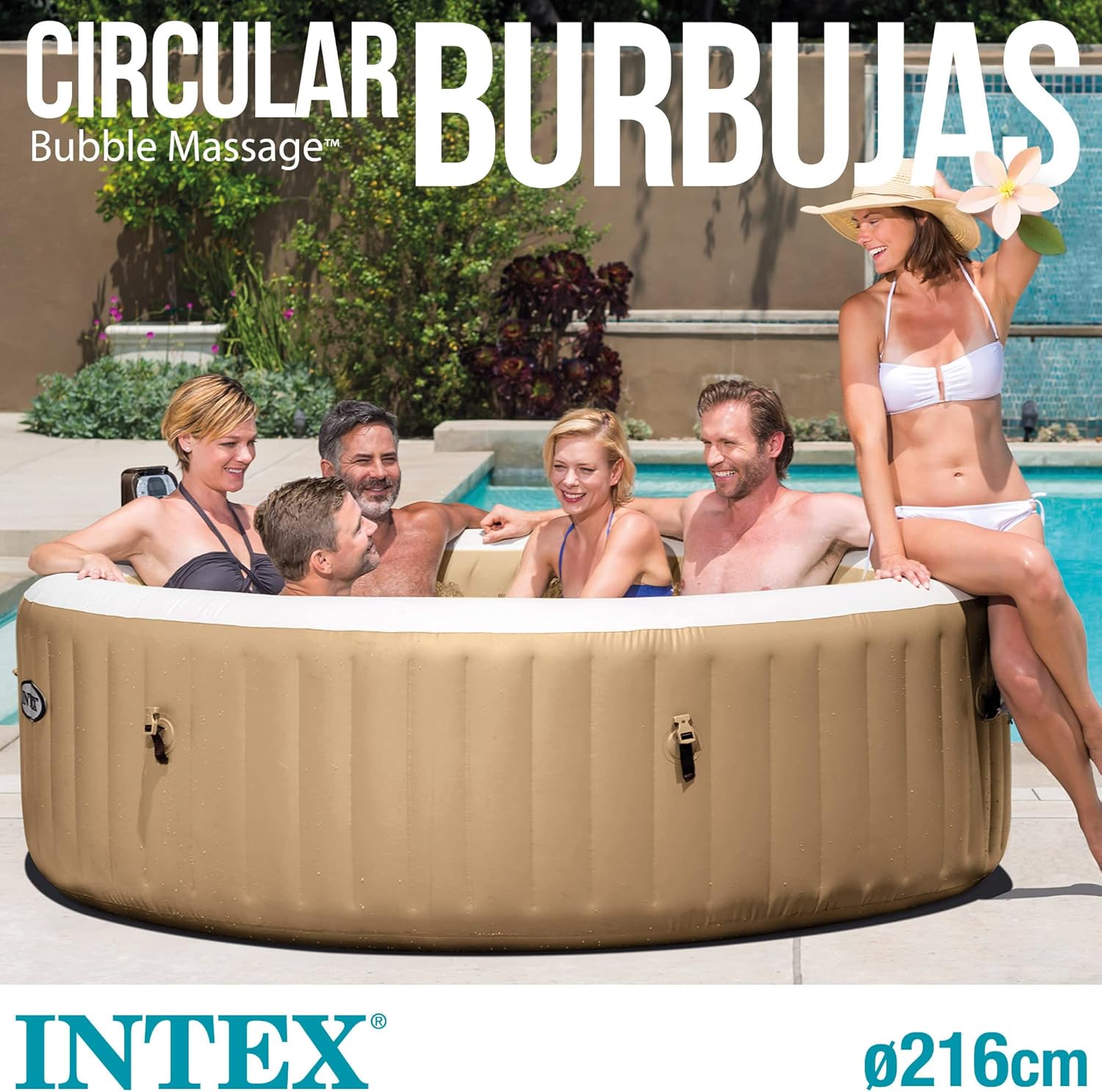 Intex 28428EX Spa hinchable, Beige, 6 Personas