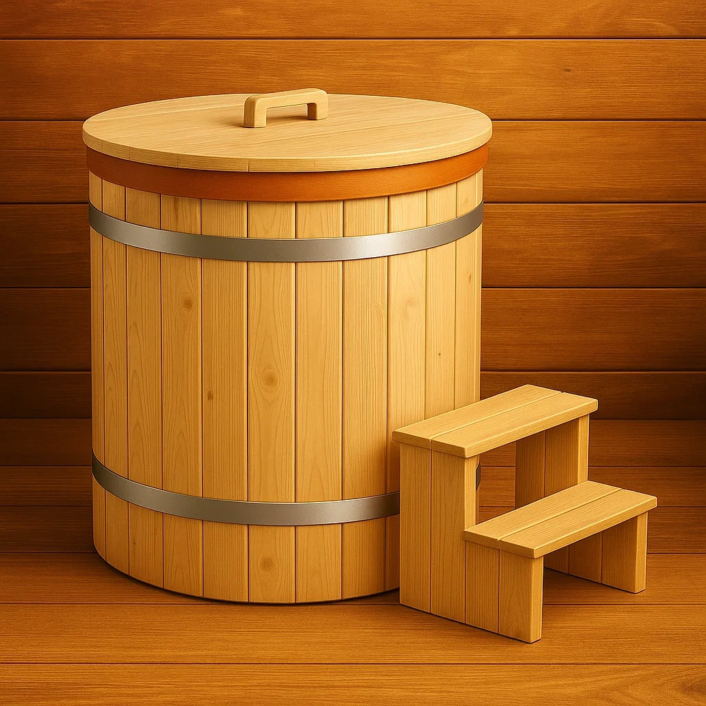 Spas rígidos 100x100x120 cm 1 plaza redondo madera clara panSjEN439uX