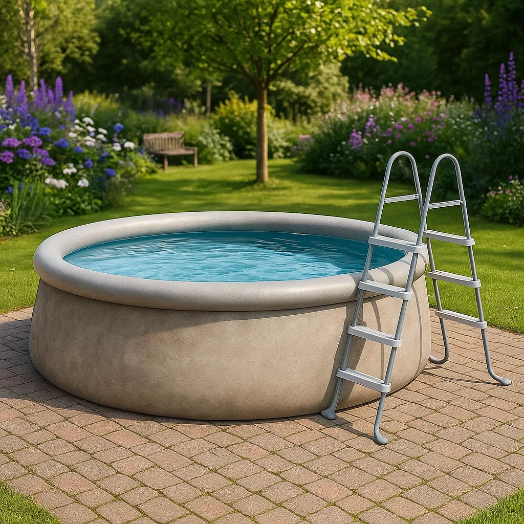 Piscina desmontable redonda con depuradora gris claro 366x76 cm zjBeXJuK38Jc