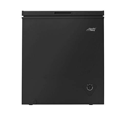 Arctic King Congelador Cofre de 5 Pies³ Negro. Eficiente en Energía. Compacto con Canasta Removible para Uso Doméstico o Profesional