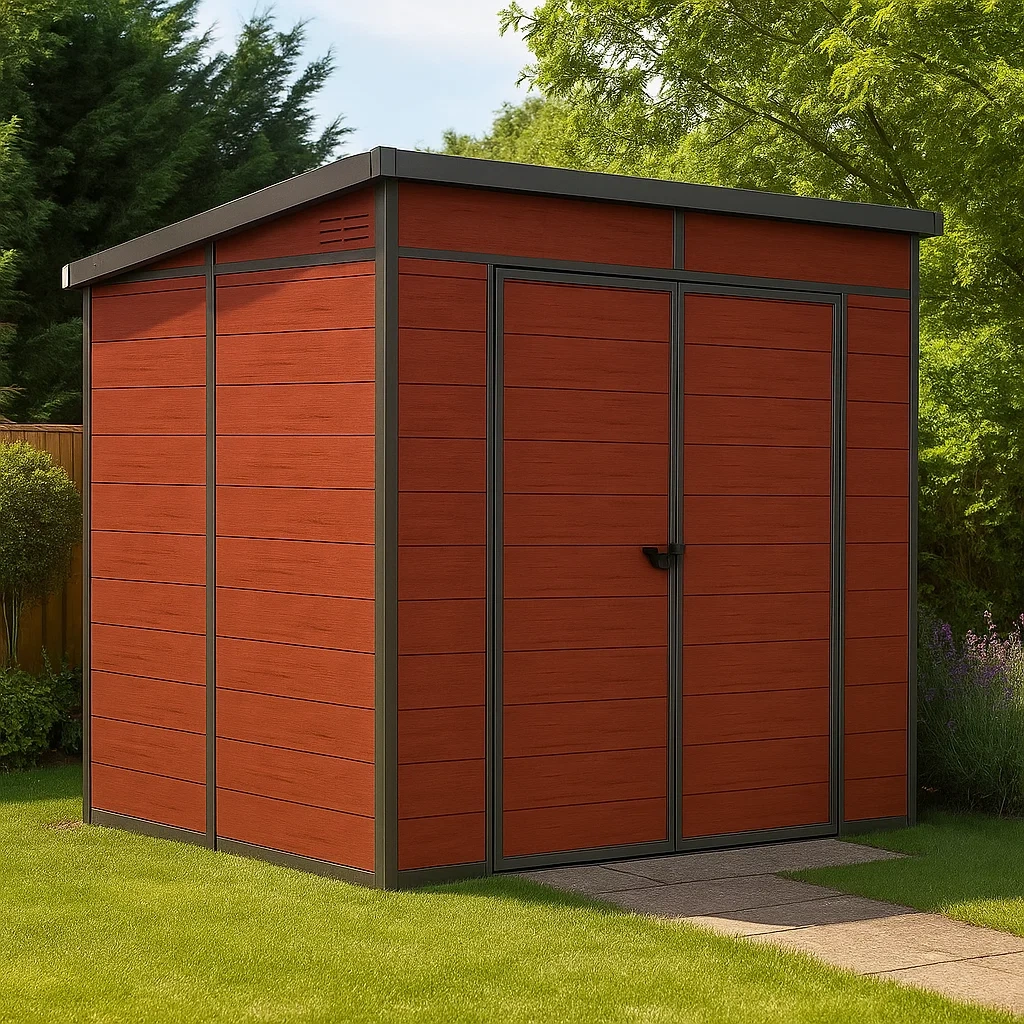 Caseta de jardín de acero galvanizado imitación madera,4,1m² - xsFZHXn139uj