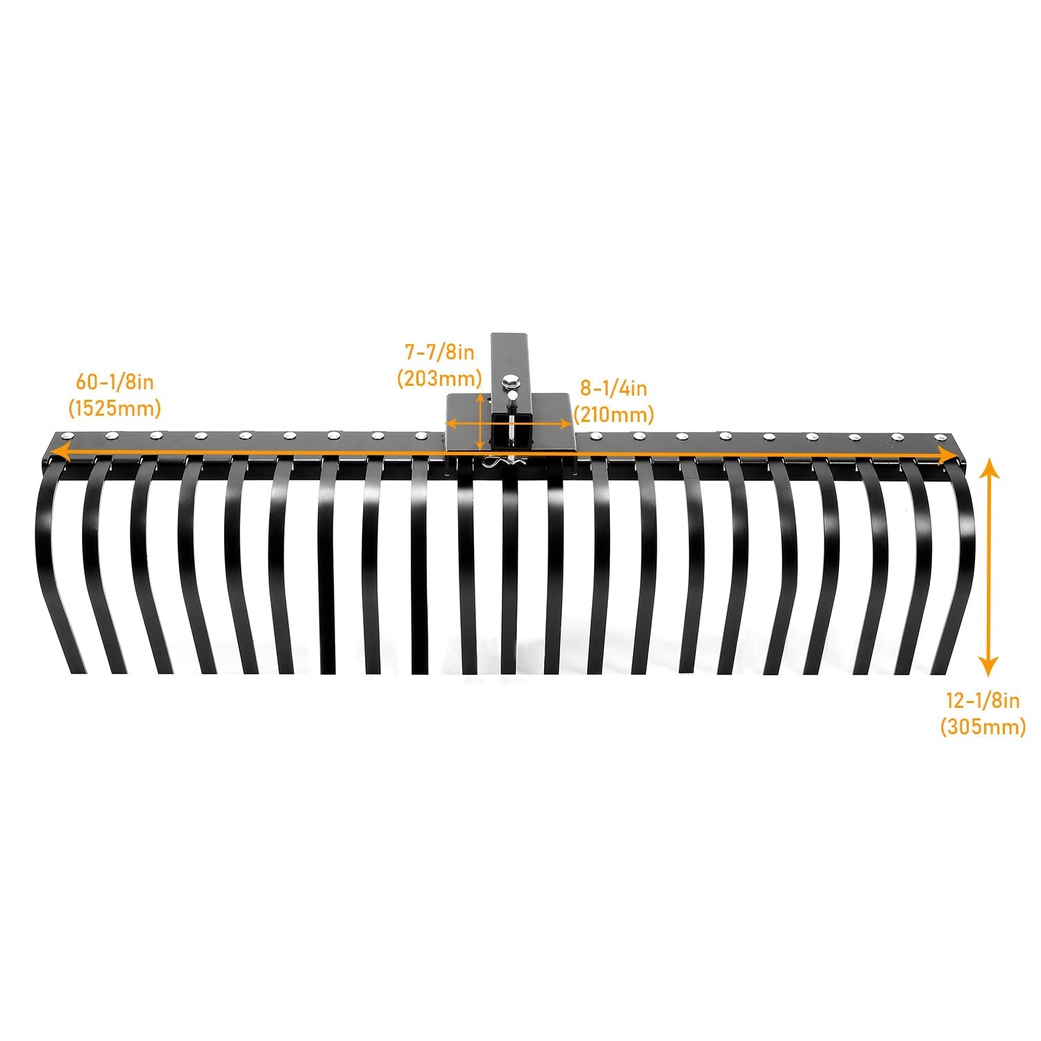 Rastrillo Paisajístico Kojem de 60 Pulgadas para ATV, UTV, SxS, Limpieza de Jardín, Patio y Playa con Barra de Herramienta de 48