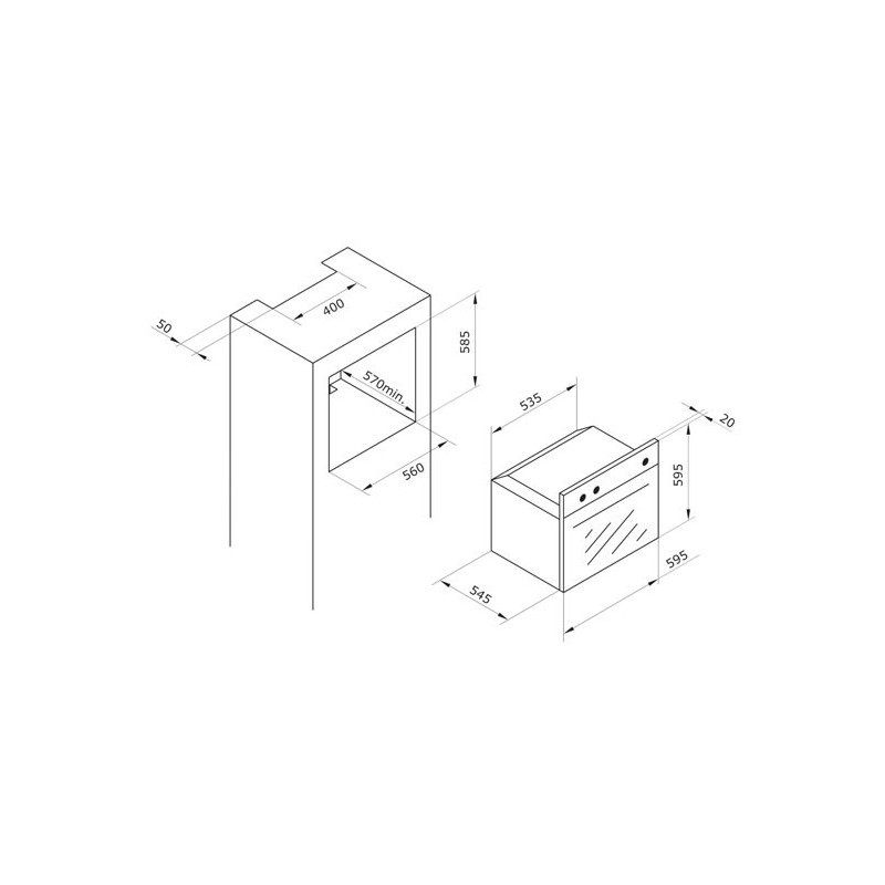 Horno A Gas Vitrokitchen Gas Hg602bb Blanco, Gas Butano