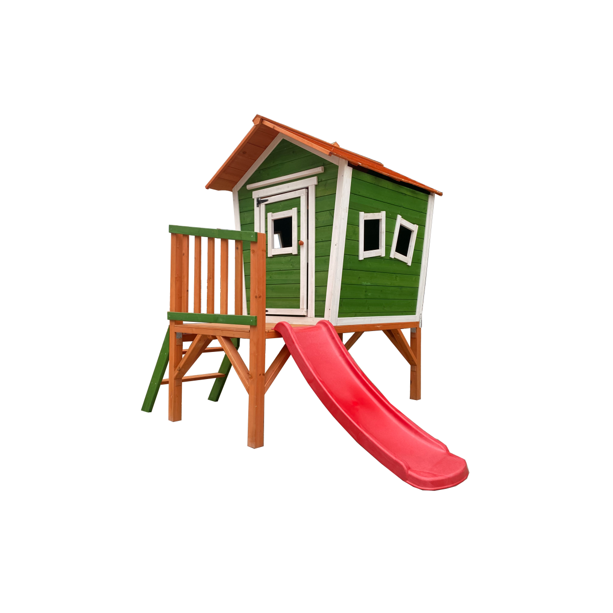 Casita De Madera Infantil Diversity Verde - Casita De Madera Para Niños Ideal Para Exterior O Interior Con Certificado Fsc®