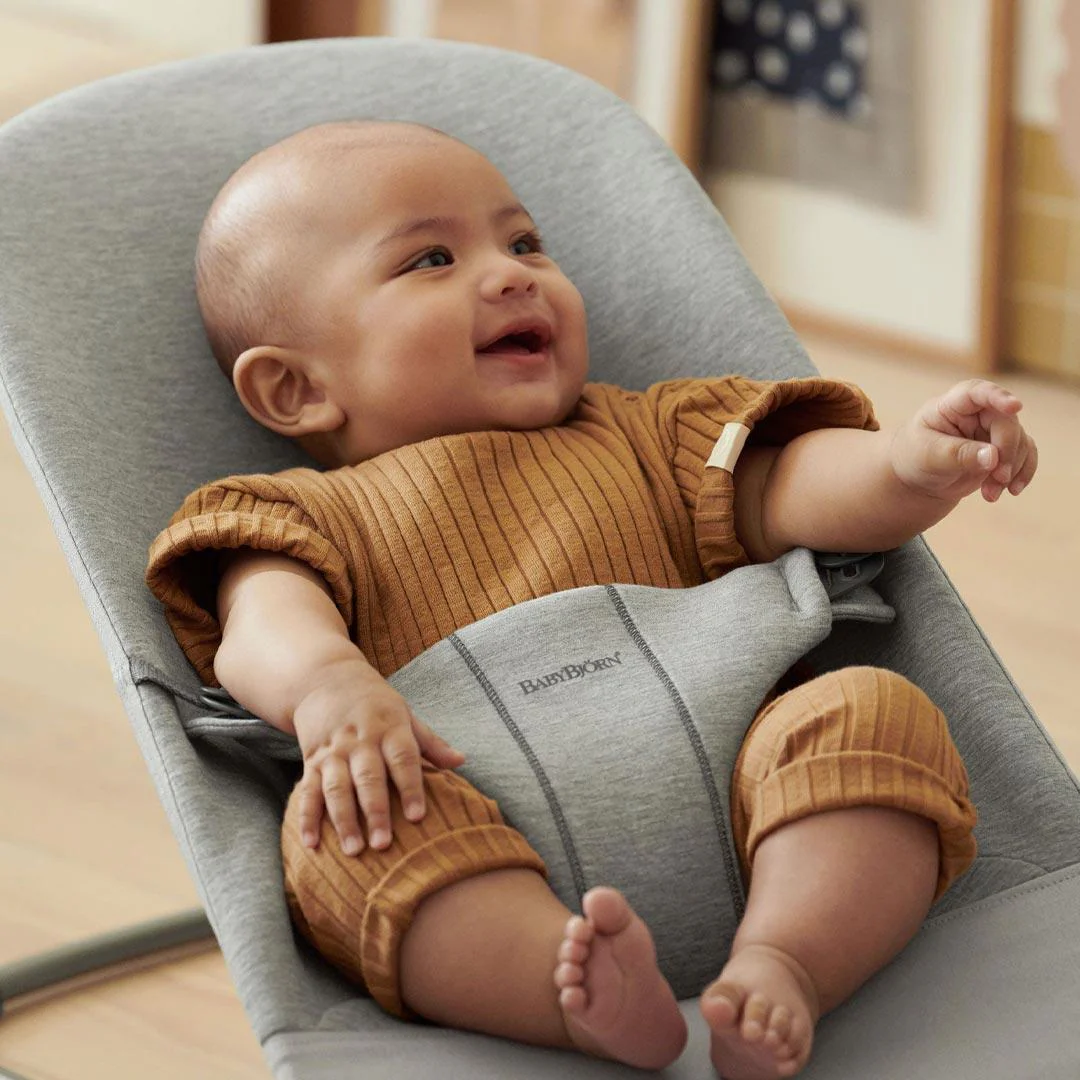 BabyBjörn Bouncer Bliss - 3D Jersey - Gris Claro