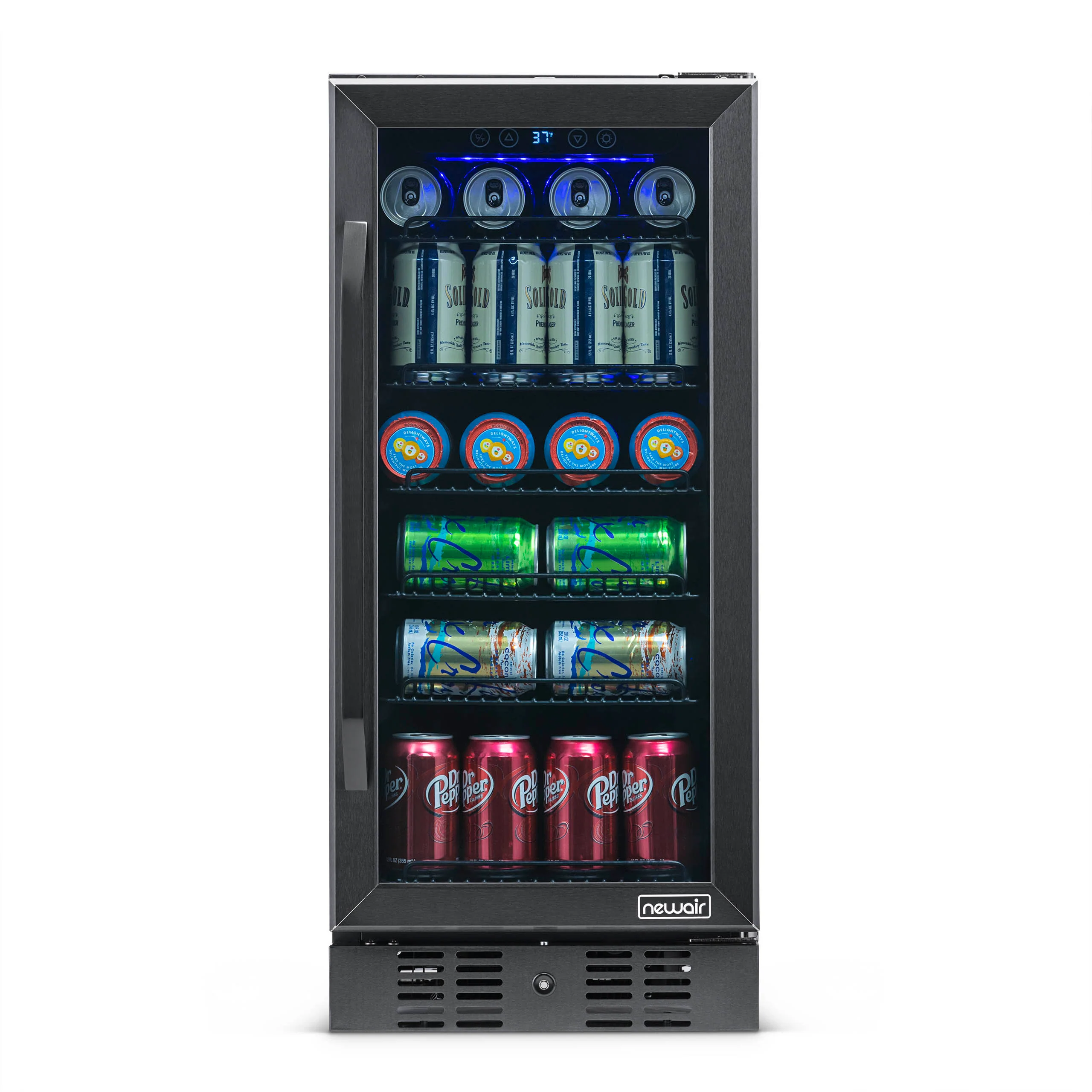 2025 Newair® Refrigerador Empotrable Negro para Bebidas – 96 Latas – 15 Pulgadas