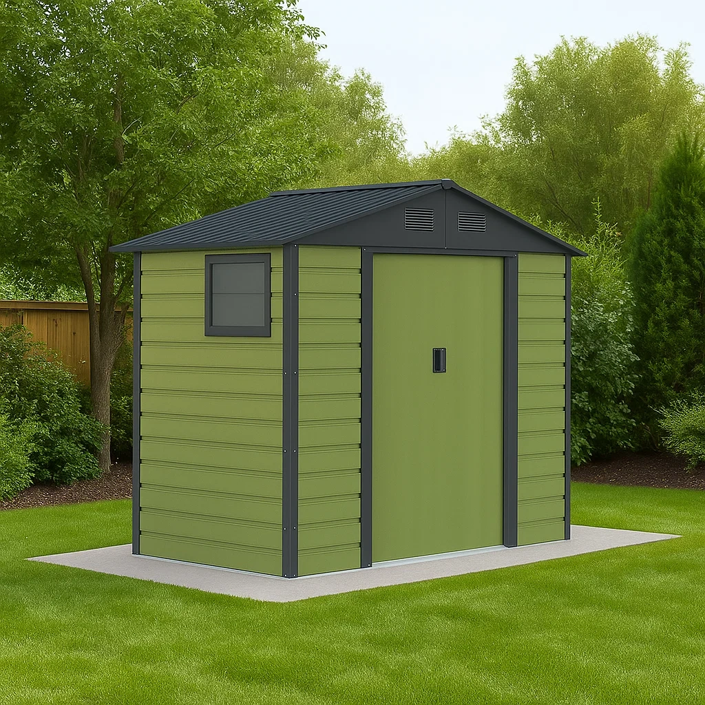 Caseta de jardín de acero galvanizado verde,3,88 m² - DhAiAQA134Hz