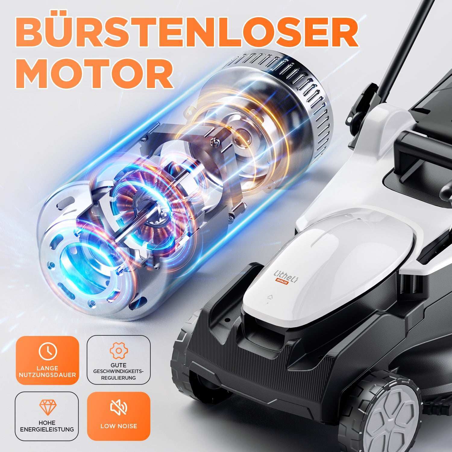 2025 Cortacésped inalámbrico U20 2 × 20V 37 cm brushless | Incluye 2 baterías de 4,0 Ah | Corte fácil hasta 300 m²