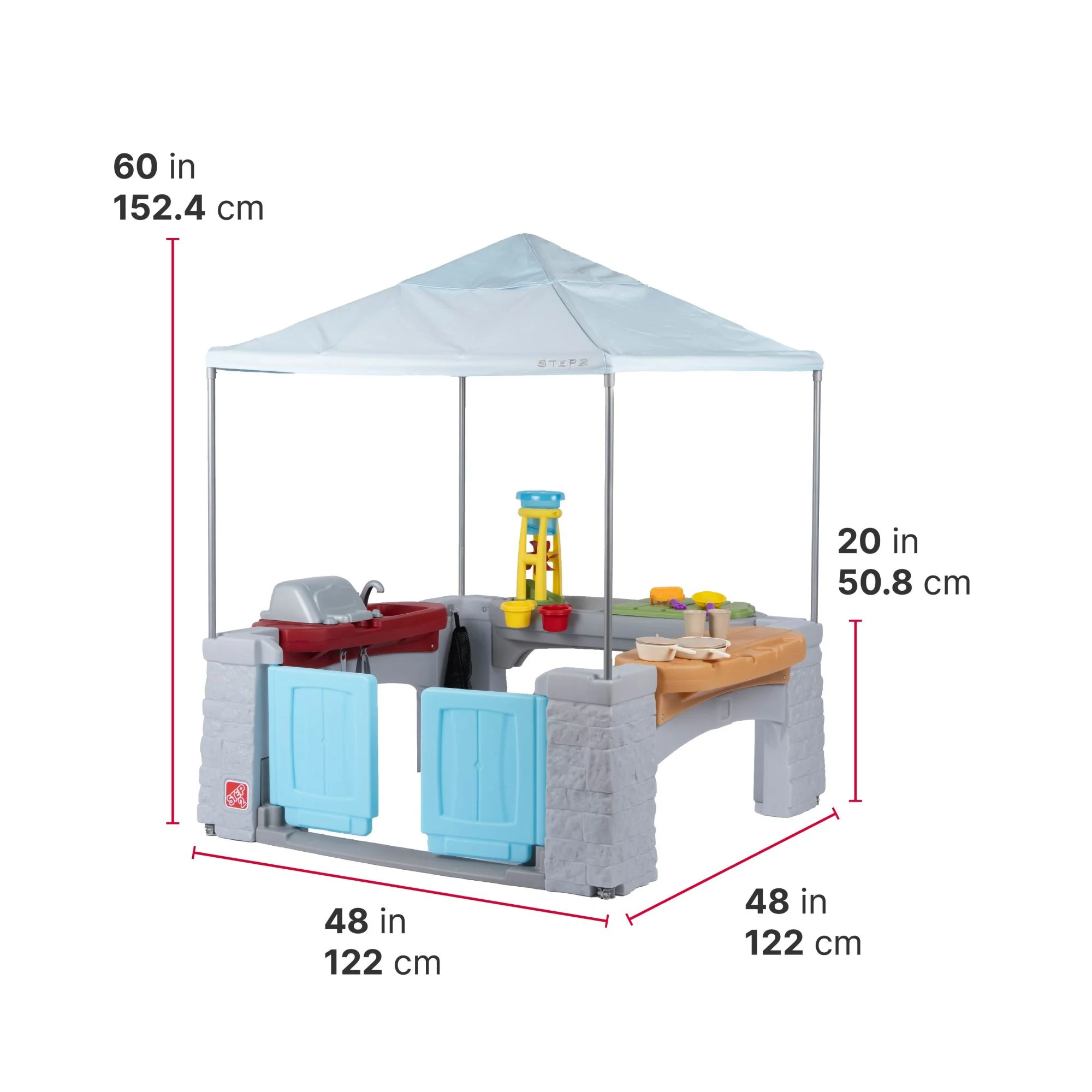 Pabellón de Juego Versátil™ – Área de Juego Exterior con Estación de Arena y Agua