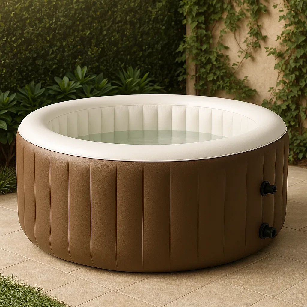 Spas hinchables 178x178x71 cm, 4 plazas, color marrón claro/blanco azepyZF326UT