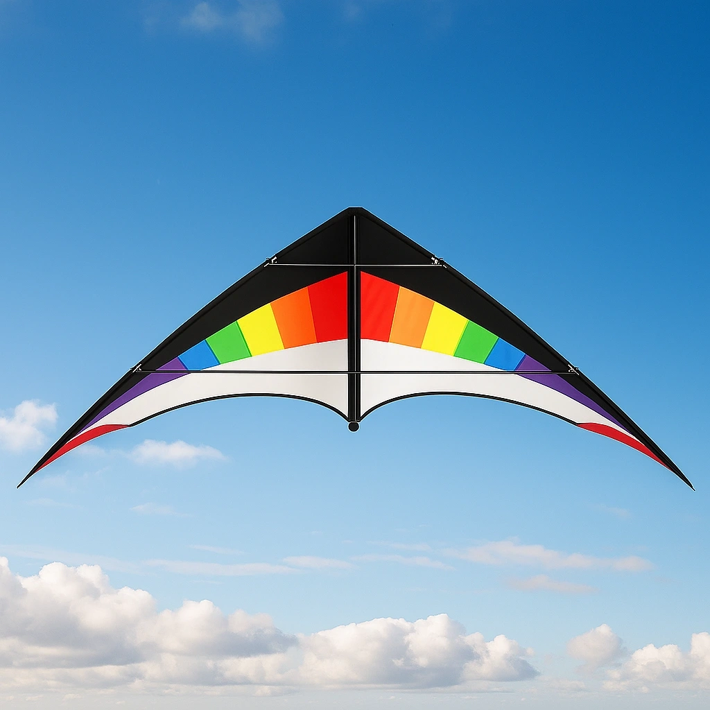 Cometa de 4 líneas con marco de carbono, multicolor, material de nylon, para exteriores 200x50x2cm - sismbjr209yv