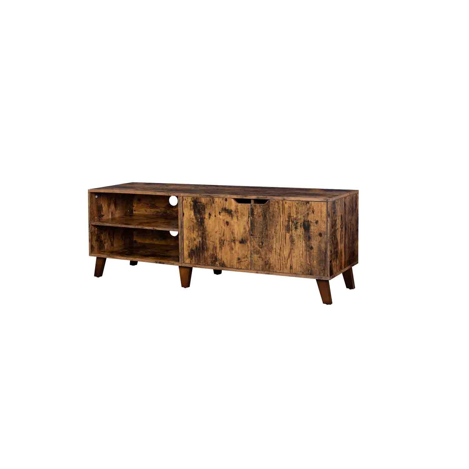 Mueble de TV de 2 Puertas con Estantes Ajustables Blanco