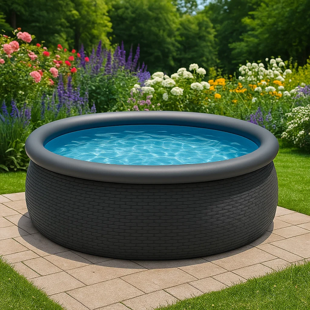 Piscina desmontable redonda 366x76cm con depuradora, gris elABvVGf42RU