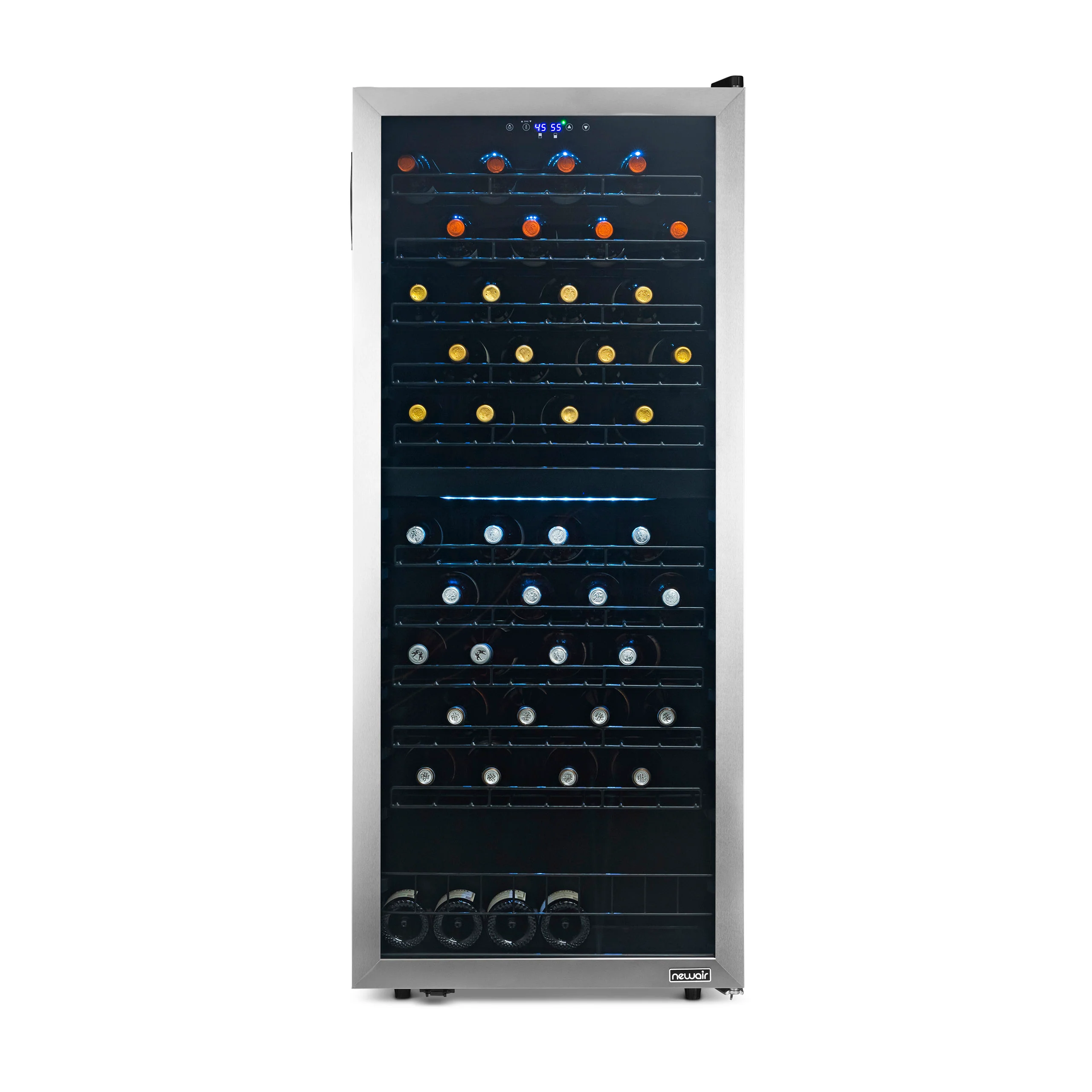2025 Refrigerador de Vinos Independiente Newair® de Acero Inoxidable – 98 Botellas – 23 con Doble Zona