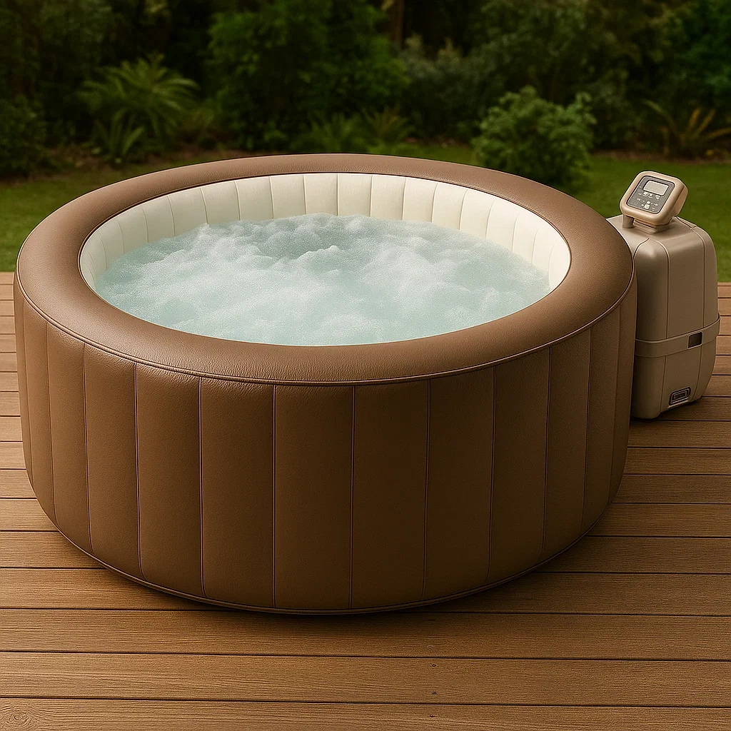 Spas hinchables 178x178x70 cm, 4 plazas, color marrón/ blanco, forma cuadrada uUAIFgX356Bg