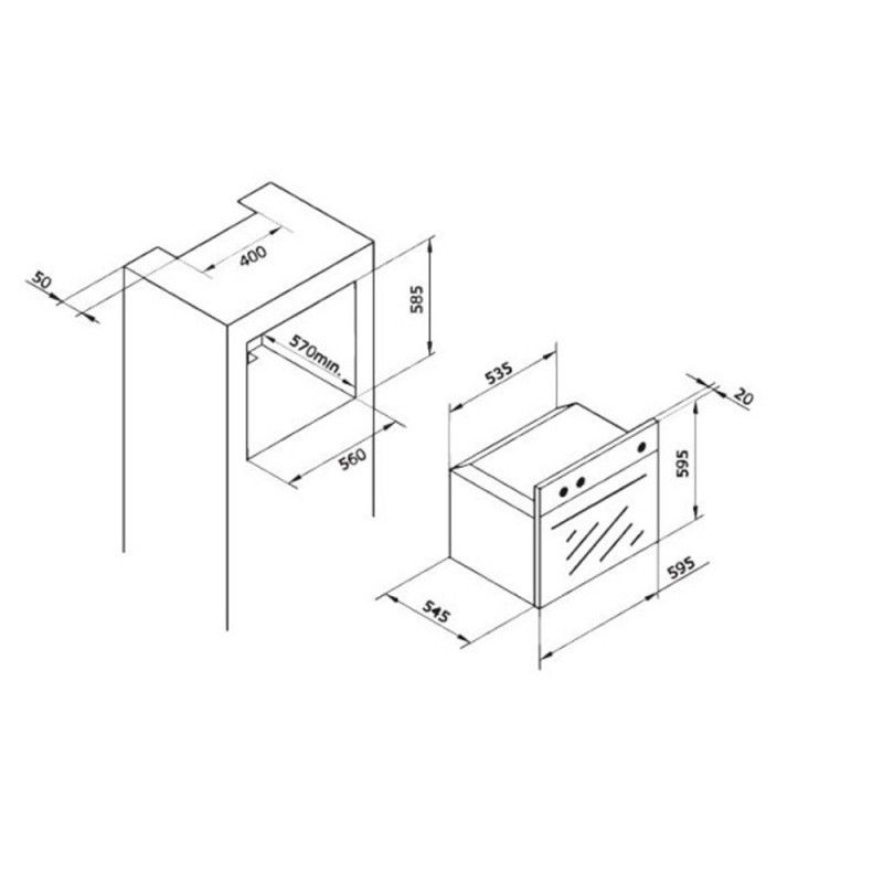 Horno Gas Vitrokitchen Hg602in Inox Natural