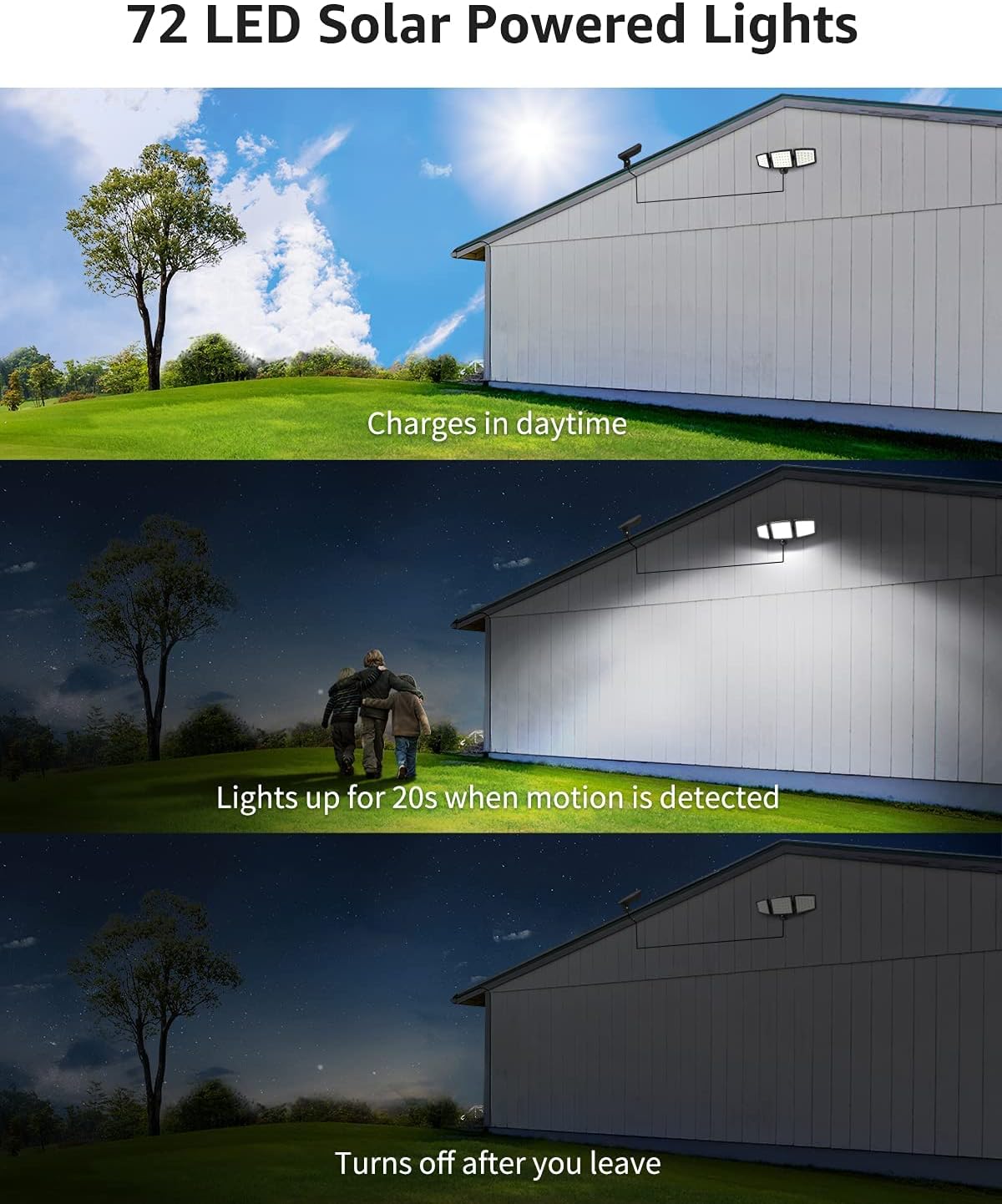 2025 Lote de 2 Focos Solares WL5000 LE con Detector de Movimiento, Iluminación Exterior Segura