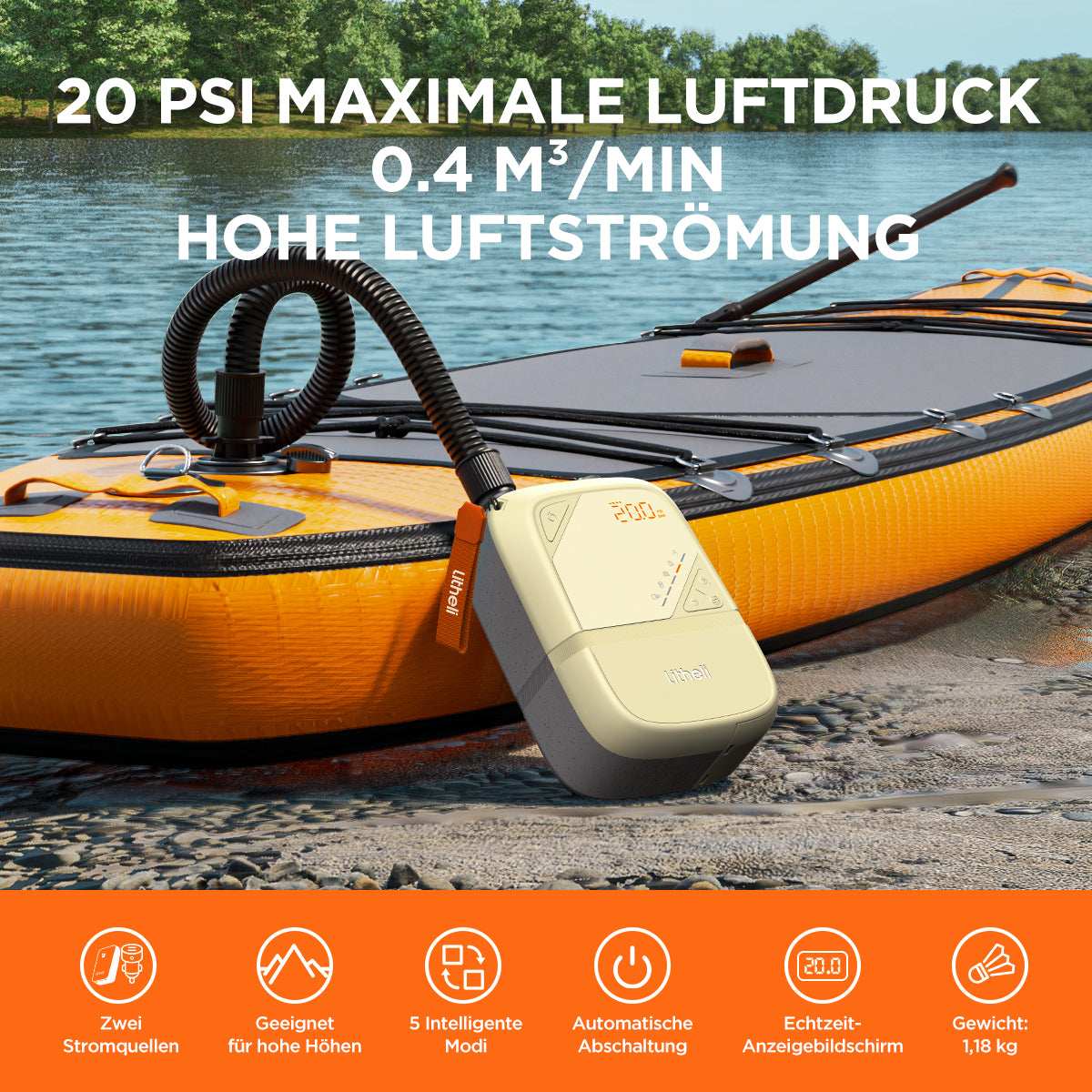 2025 Bomba de aire eléctrica U20 para SUP