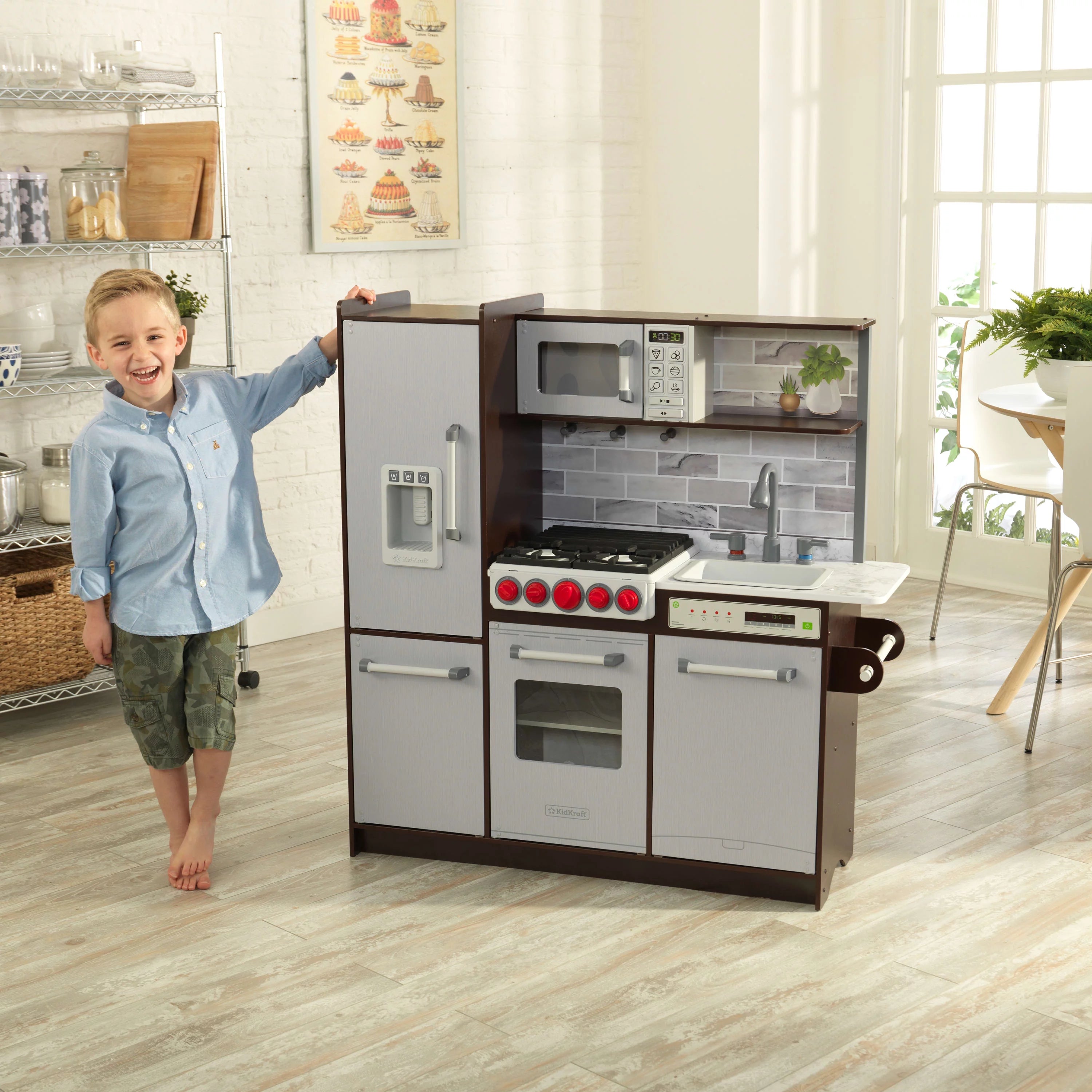 2025 Cocina de Juguete KidKraft Uptown Elite Espresso con Luces y Sonidos