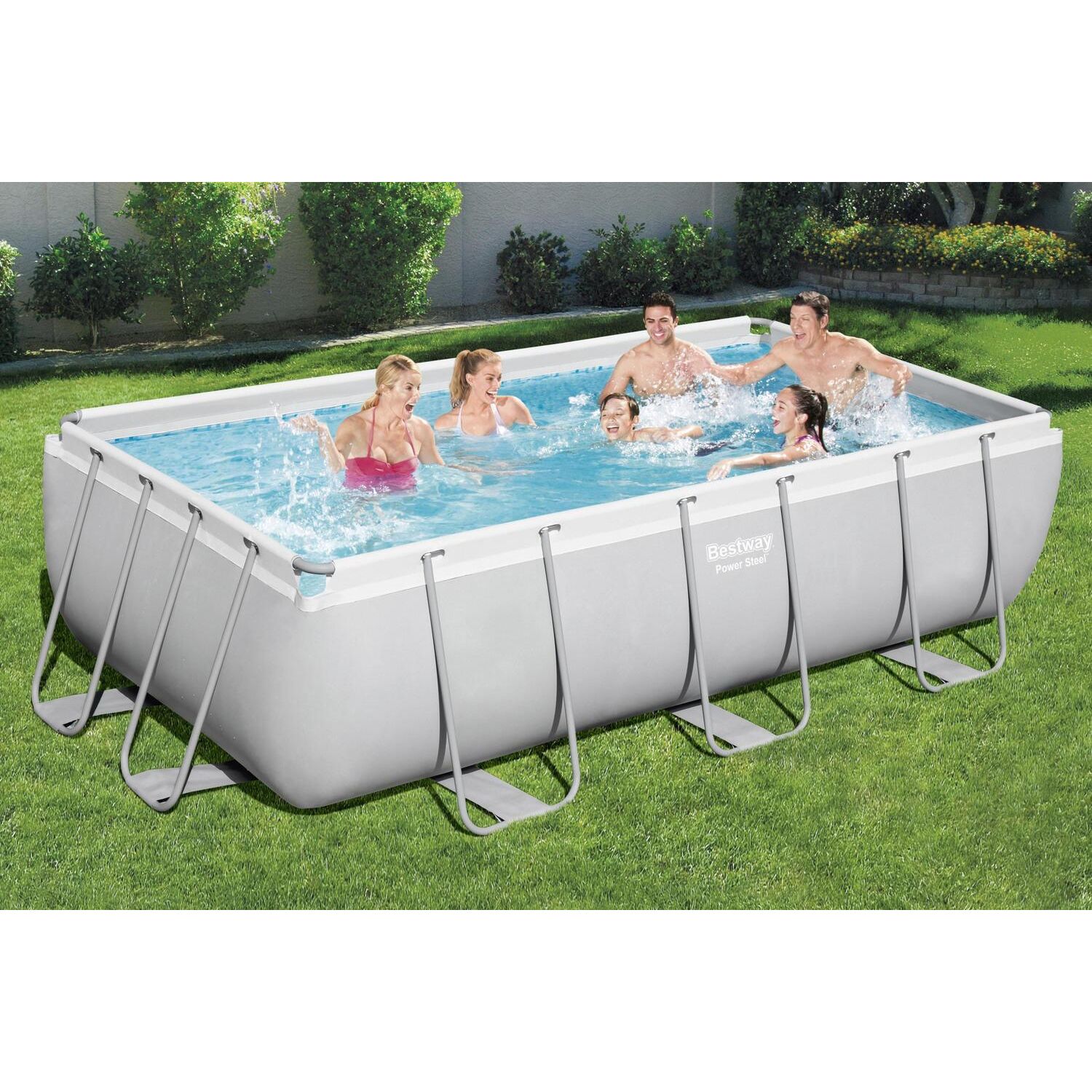 Hawi Kit De Piscina Rectangular Sobre Suelo 4,04 X 2,01 X 1 M