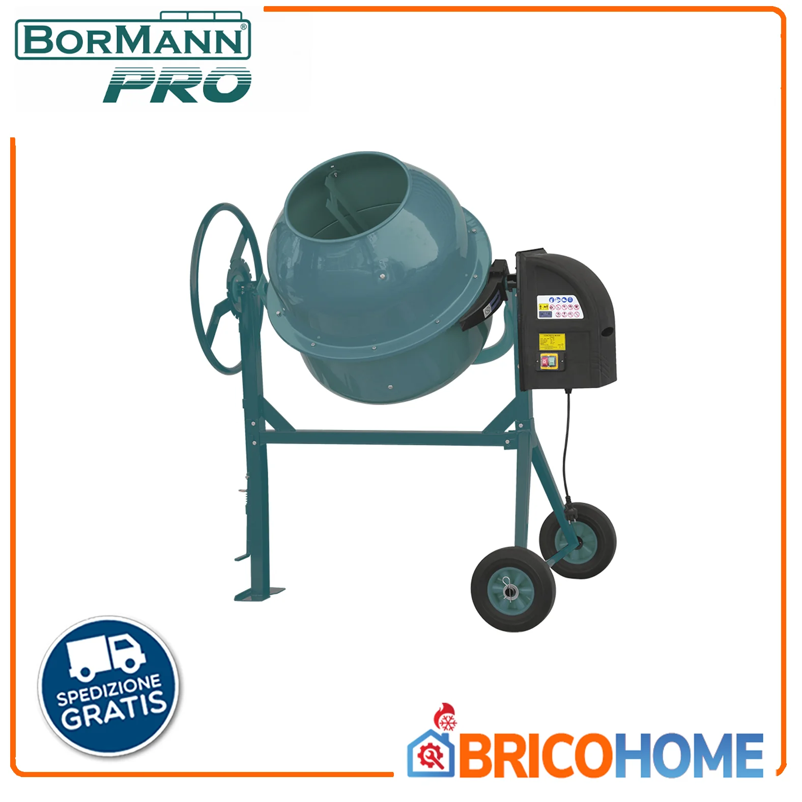2025 Hormigonera eléctrica BORMANN Pro 180 L 800 W BMX1810