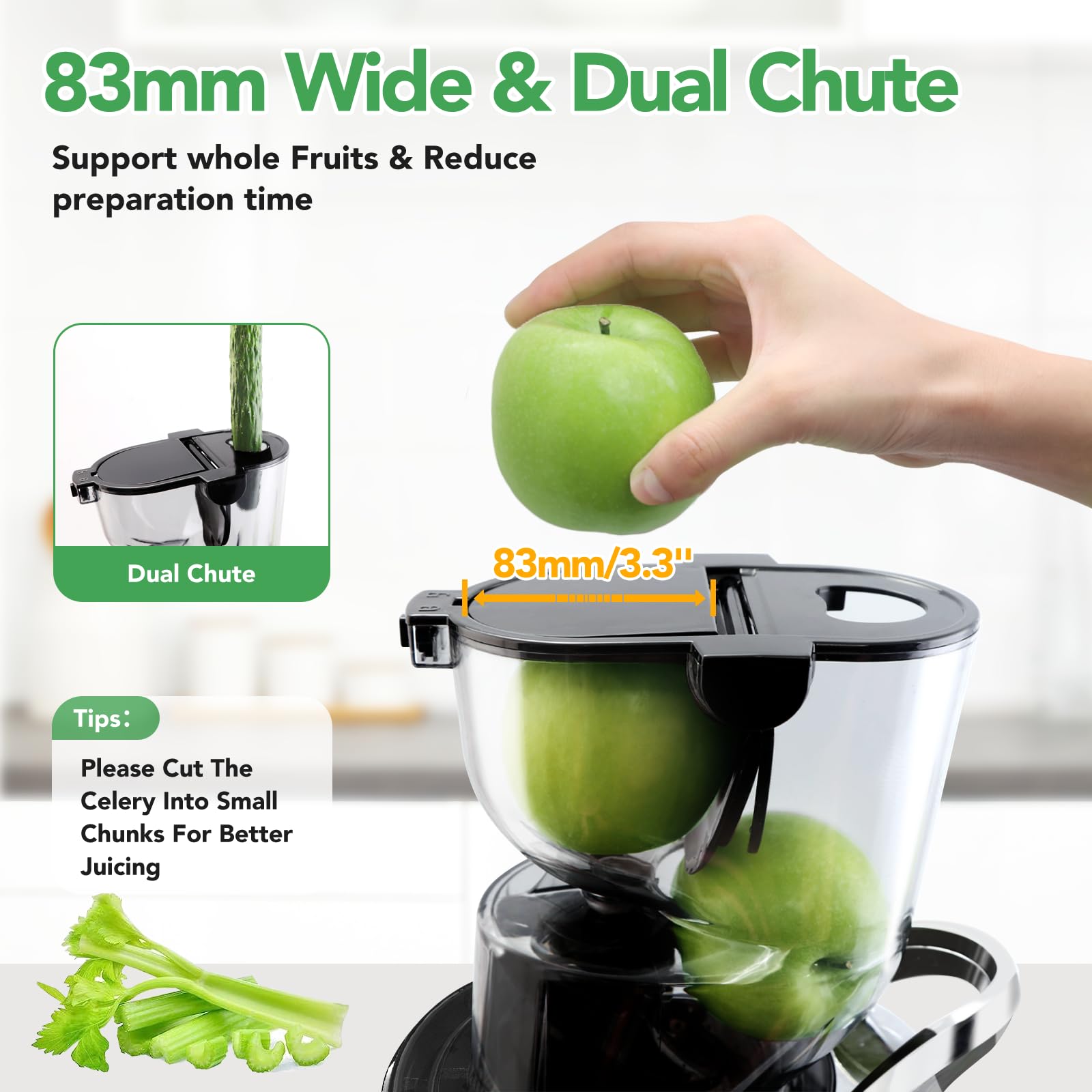 Aeitto Extractor de Jugo Masticador Portátil para Verduras Nutritivas