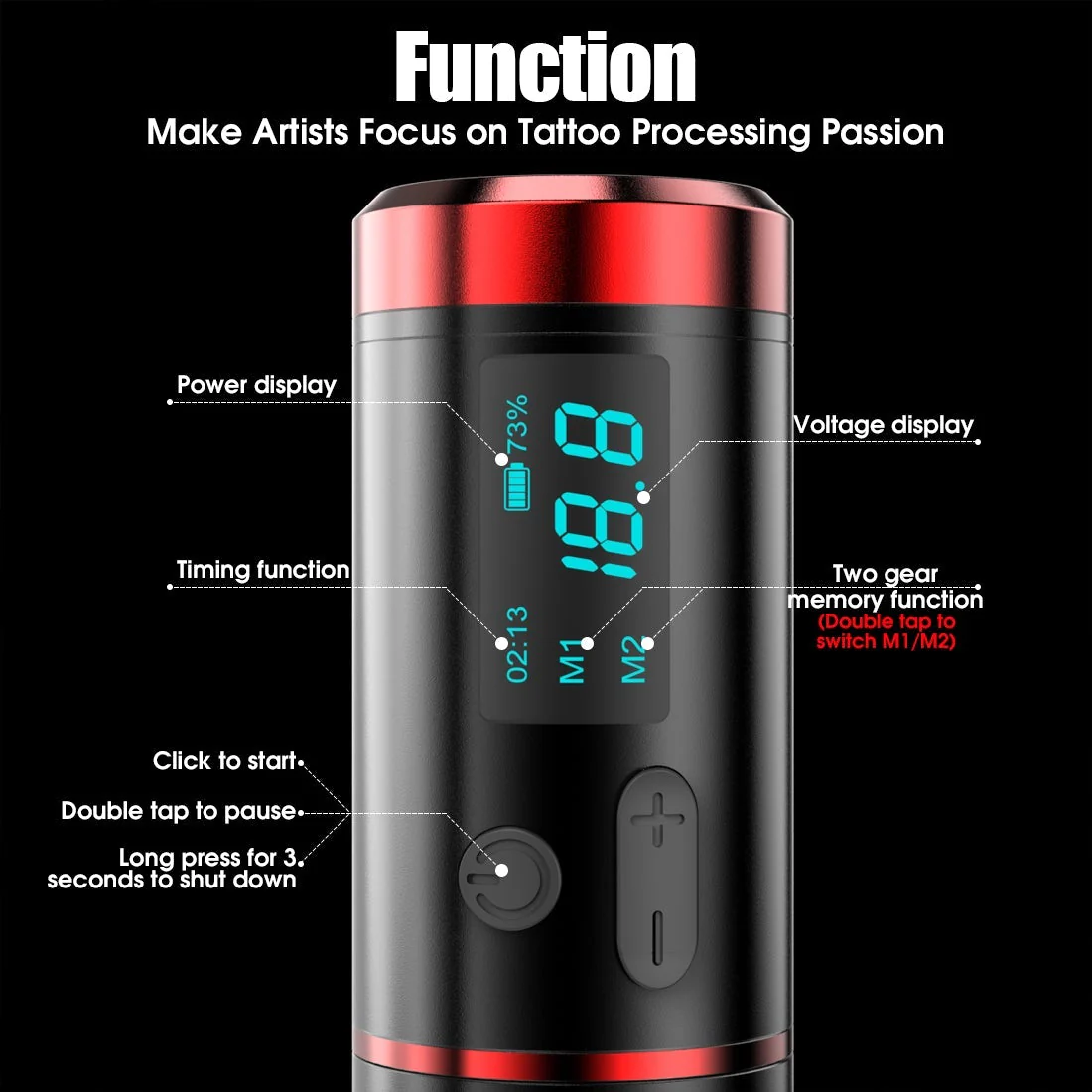 Máquina de Tatuaje Pen Inalámbrica Dragonhawk Armor Pro