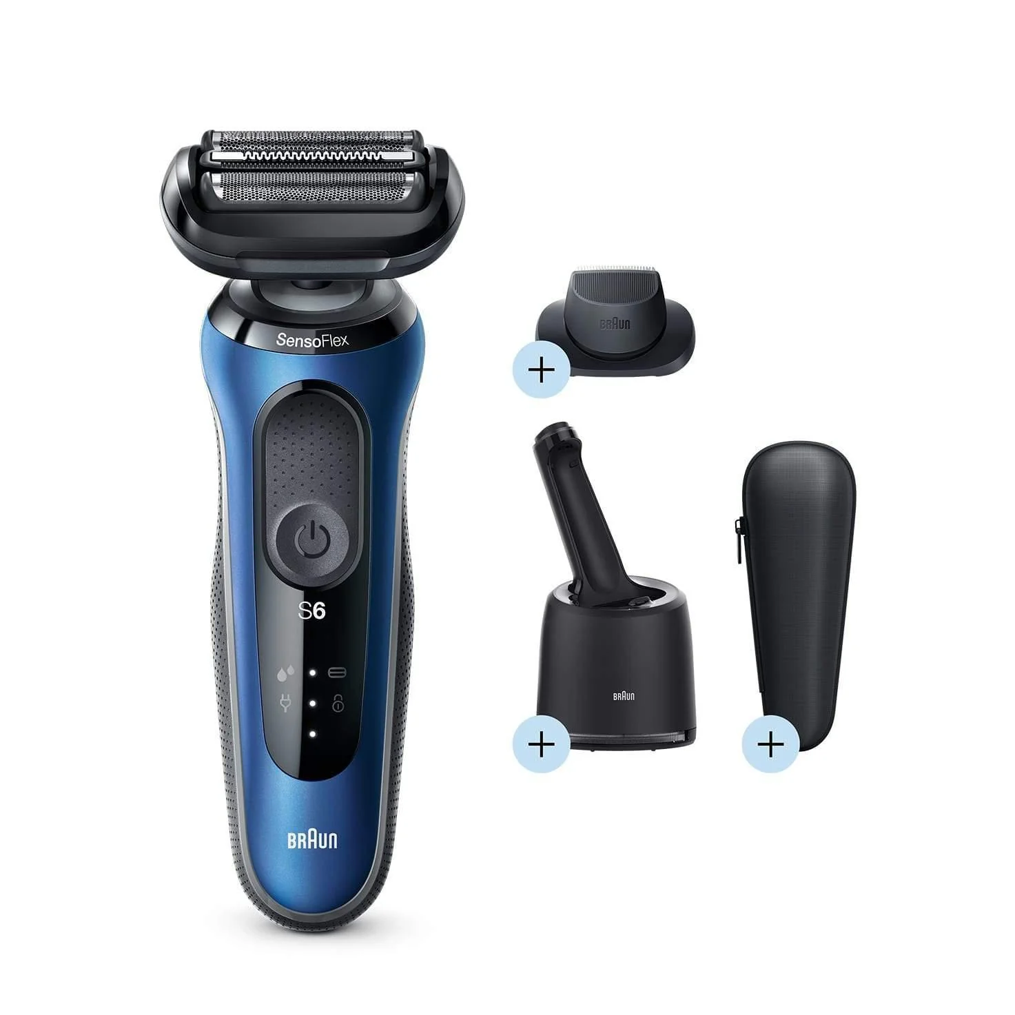 2025 Afeitadora Braun Series 6 60-B7200cc para hombre – Afeitado en seco y húmedo con SmartCare Center – Azul