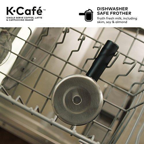 Keurig K-Cafe Cafetera de Una Taza K-Cup, para Café, Latte y Cappuccino, Incluye Espumador Apto para Lavavajillas, Capacidad para Shot de Café, Compatible con Todas las Cápsulas K-Cup, Carbón Oscuro